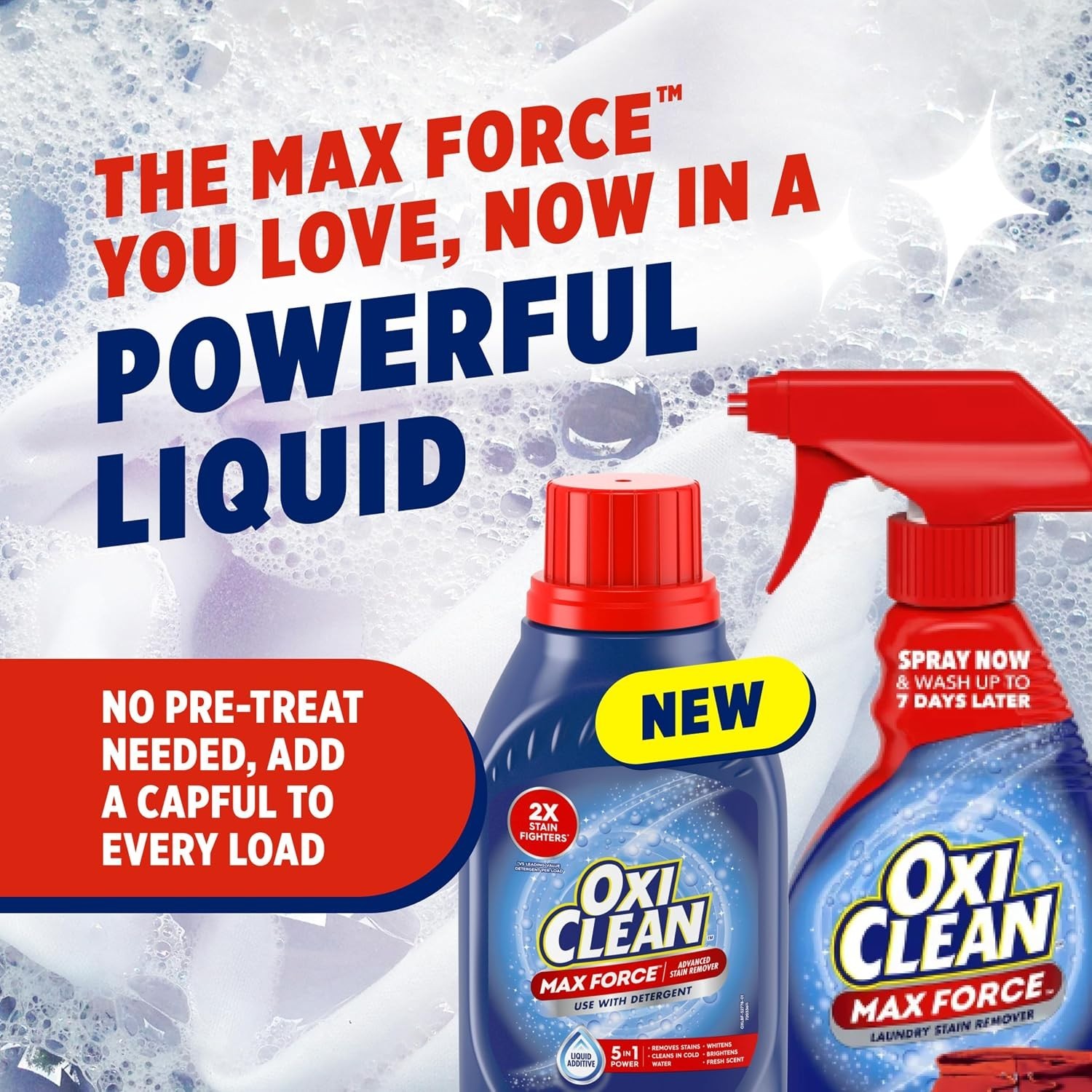 Max Force 45 Fl Oz Baby Stain Remover – Color-Safe, Bleach-Free, 5-in-1 Power