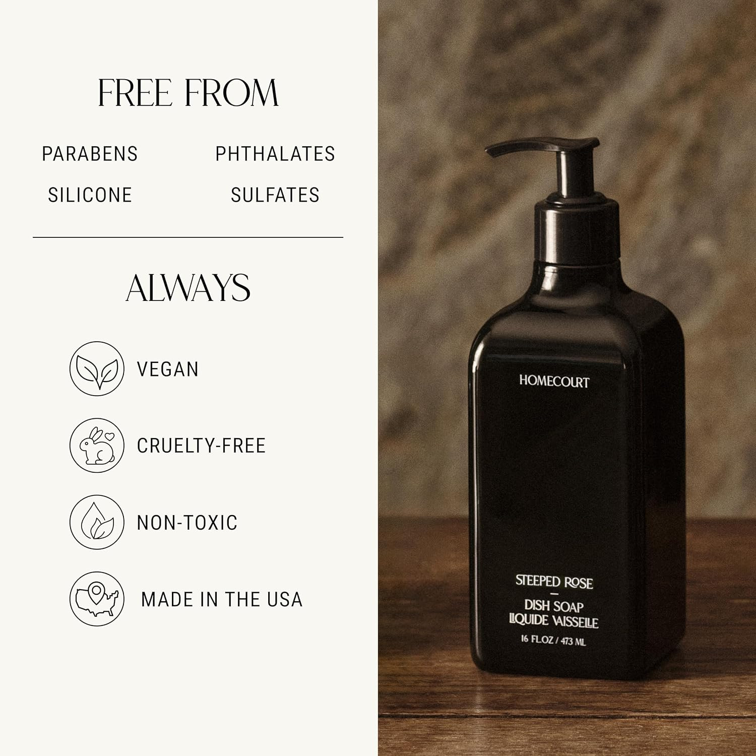 Dish Soap, Dishwashing Liquid with Clean Ingredients, Non-Toxic & Skin-Safe, Saf
