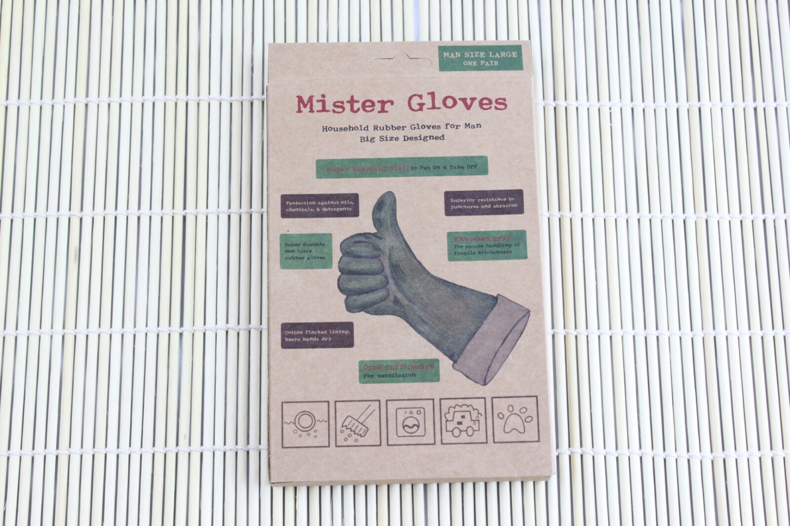 Mister Gloves Non Latex Big XXL Equivalent Rubber Gloves for Mr. Men for Clean