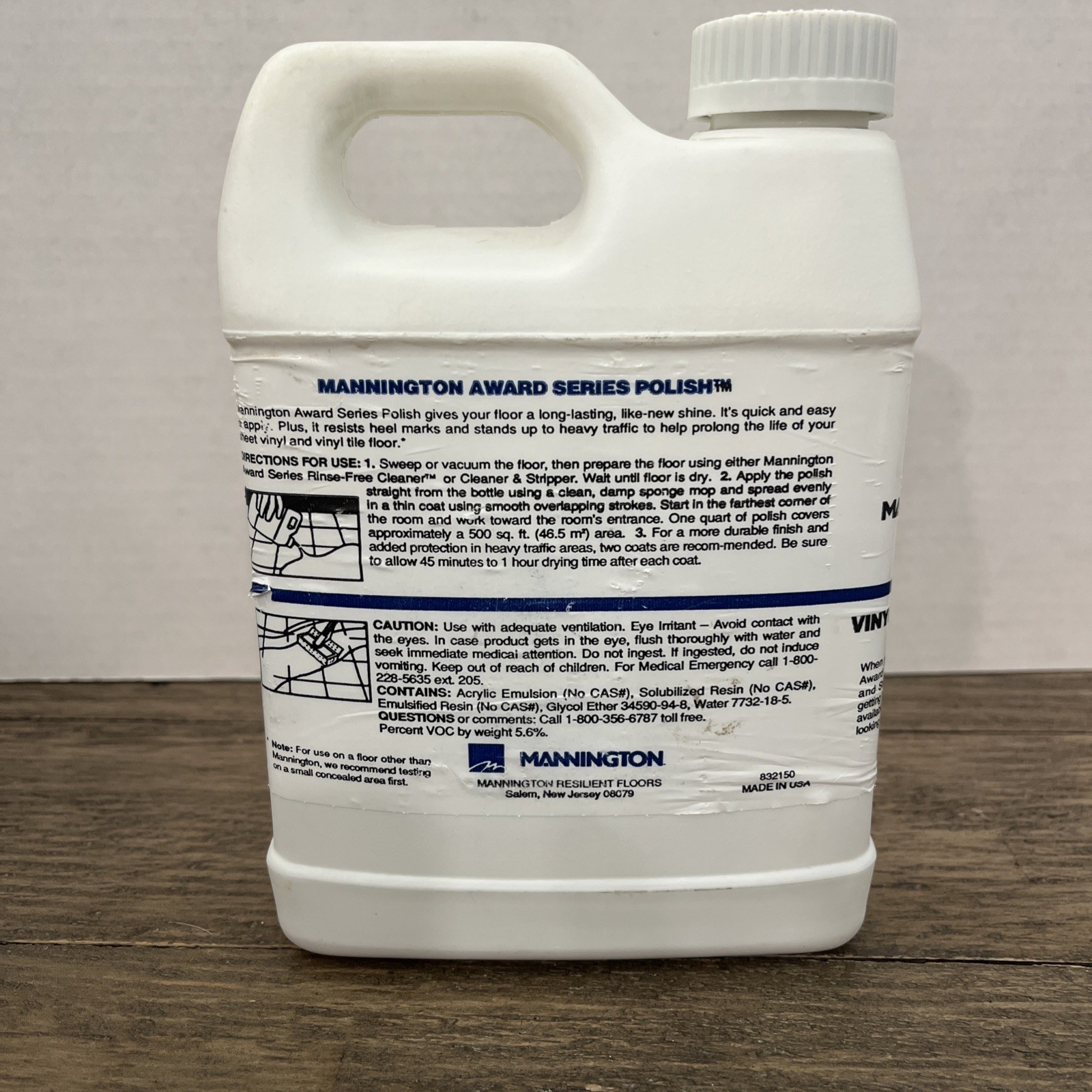 NEW Mannington High Gloss Polish Floor Care Vinyl Floors 32oz 1 Qt Discontinued