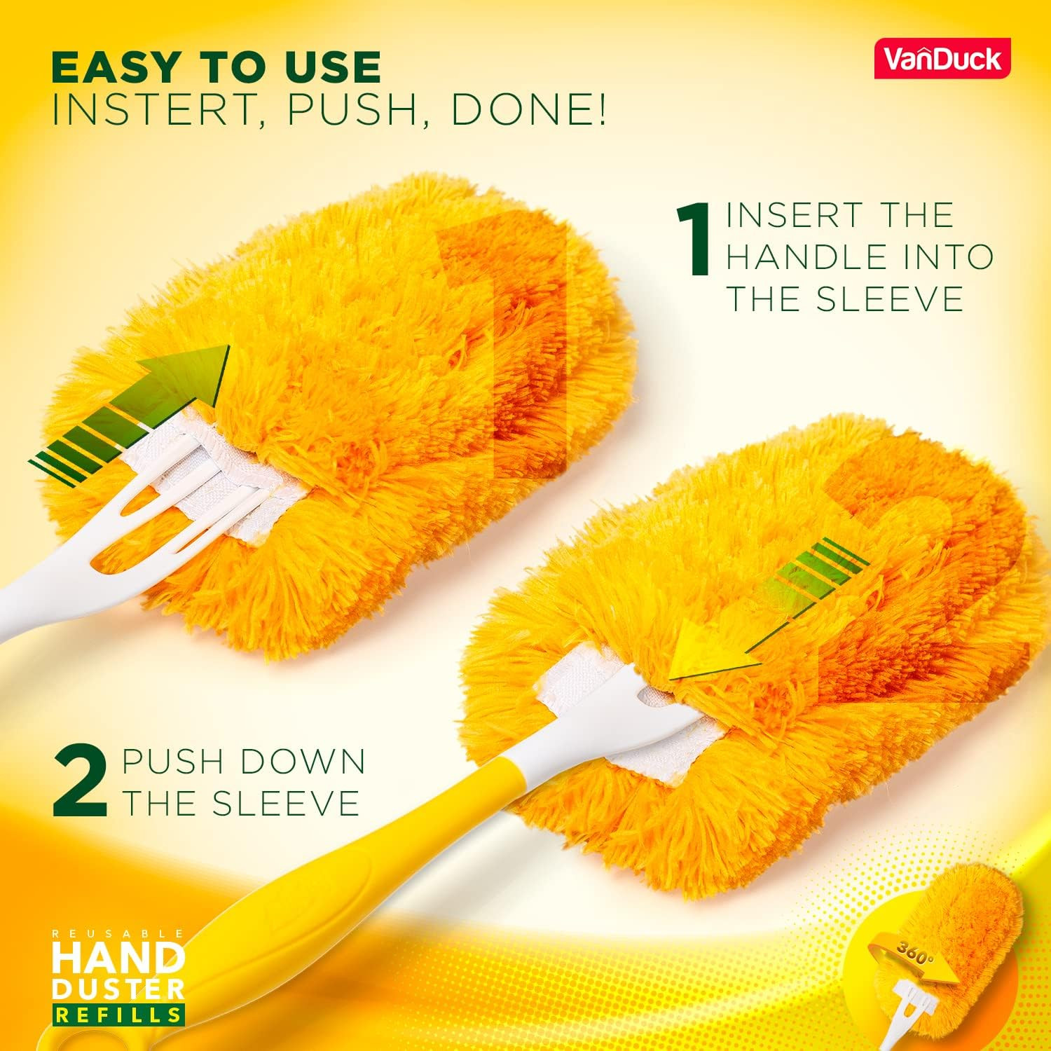 Reusable Duster Refills for Swiffer Duster, 360 Heavy Duty Refills, 2-Pack (H…