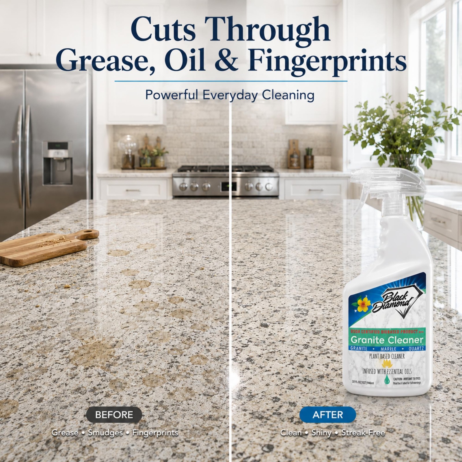 Black Diamond Stoneworks Granite Counter Cleaner: USDA Certified BIOBASED- Sa…