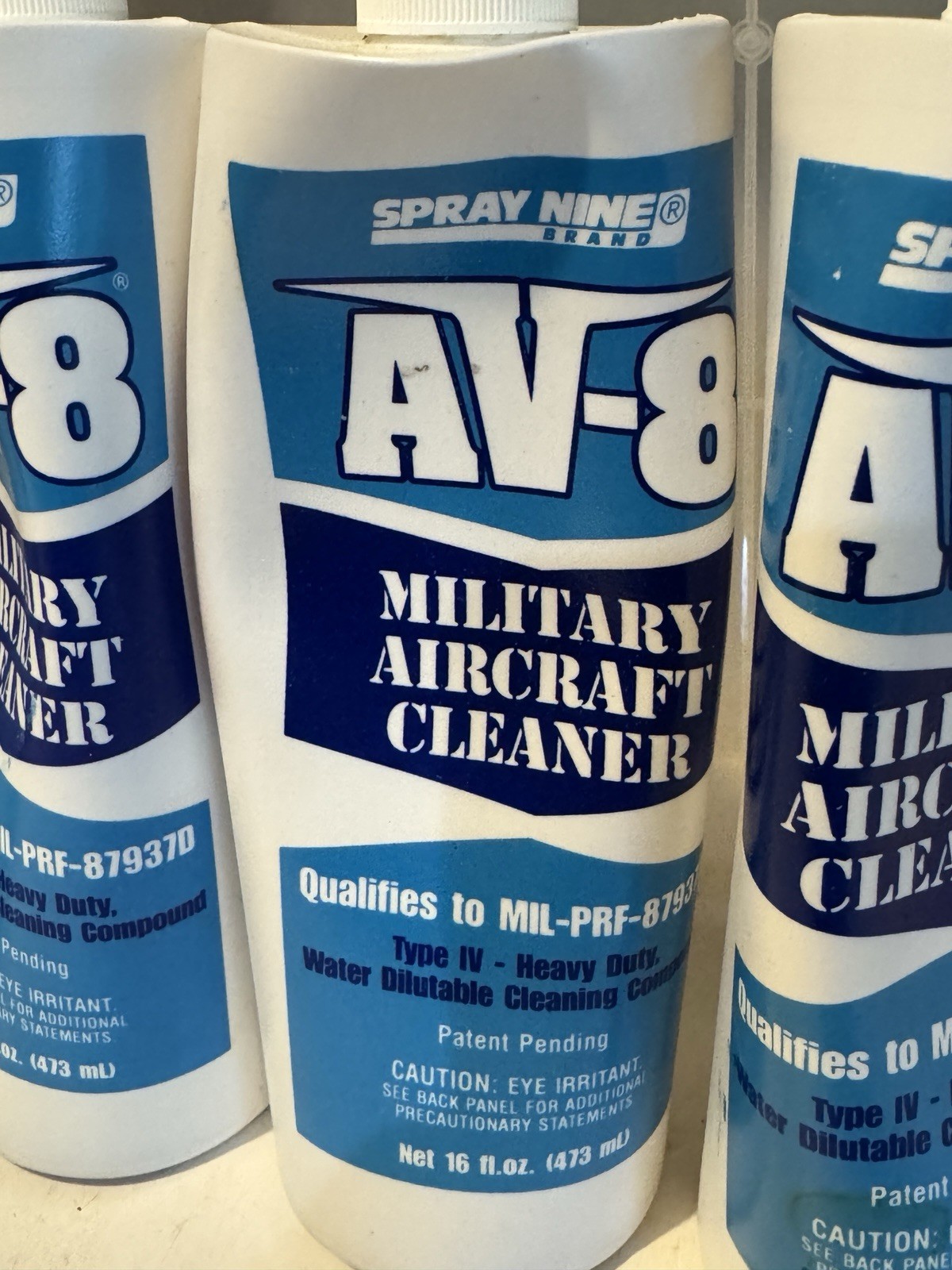 Six Bottles Of AV-8 Aircraft Cleaner, 16 Oz. Type IV Impossible To Find