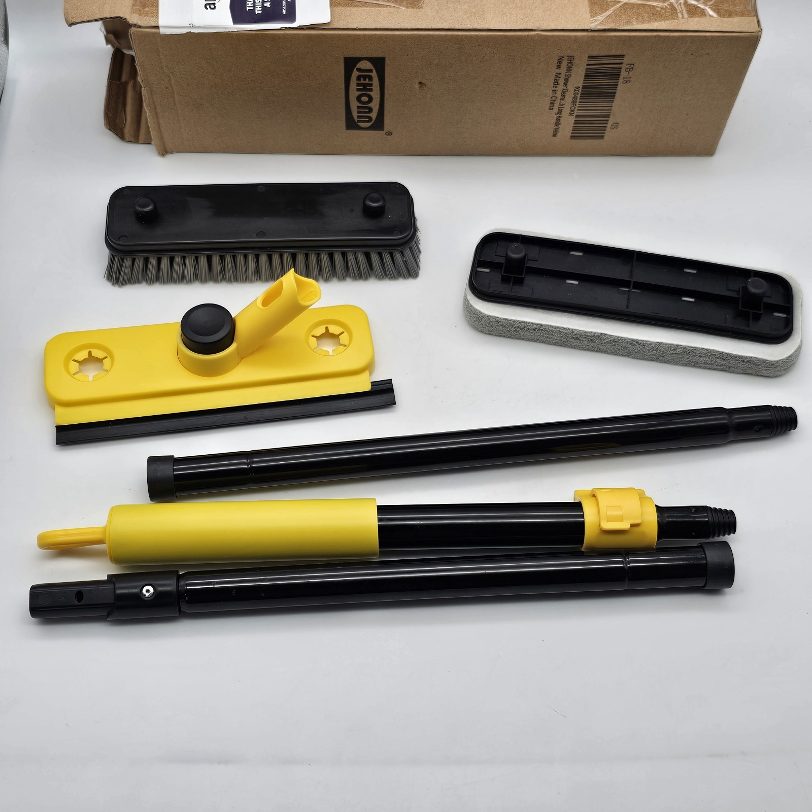 Shower Cleaning Brush 53.5″ Long Handle Scrubber Bathroom Tub Tile Mop Squeegee