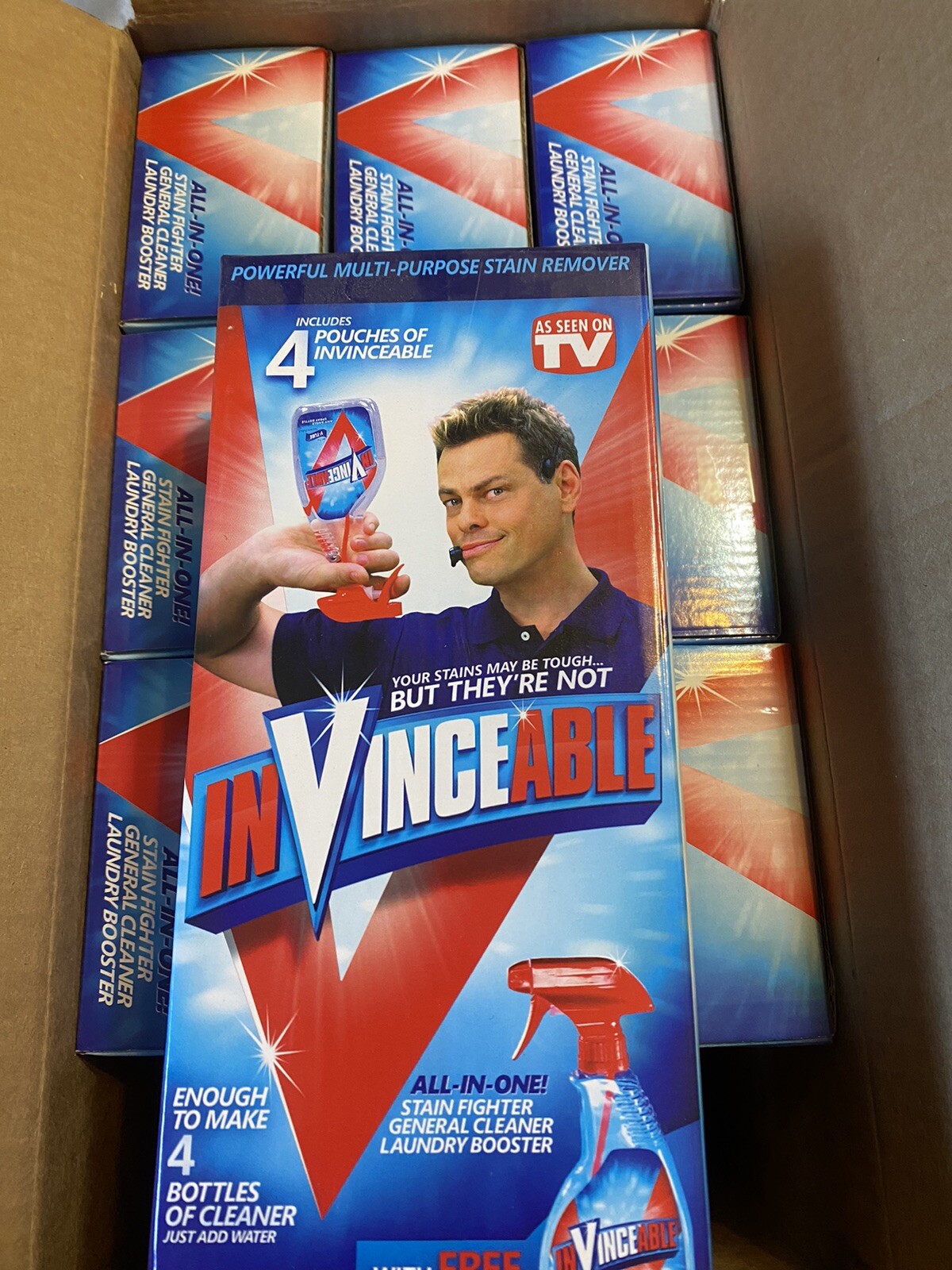 (10x) InVinceable Bottle+ 40pk All In One Cleaner Stain Fighter Laundry Booster