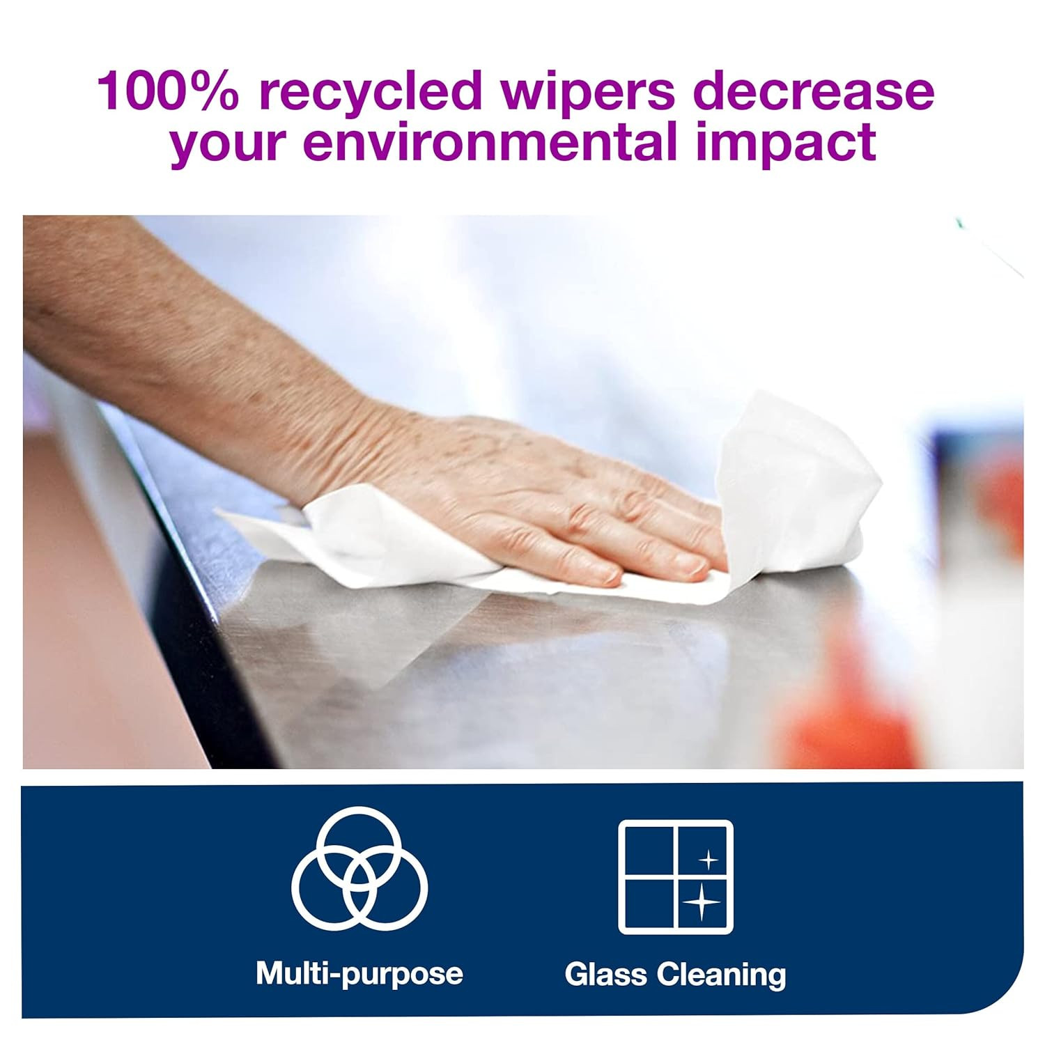 Paper Wiper White Self Dispensing, Pop-Up Box, 8 X 125 Sheets, 303362