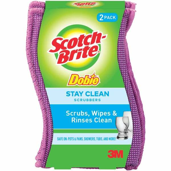 (3-2pk)-3M Scotch-Brite 2.9 In. W. x 4.5 In. L. Stay Clean Scrubber. Model: 202