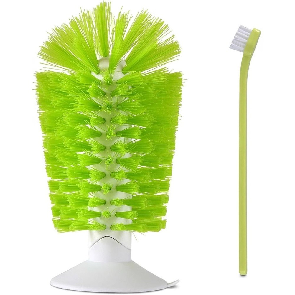 Turtle Shell Cleaning Brush Set 2 Piece Soft Nylon Bristles Suction Cup
