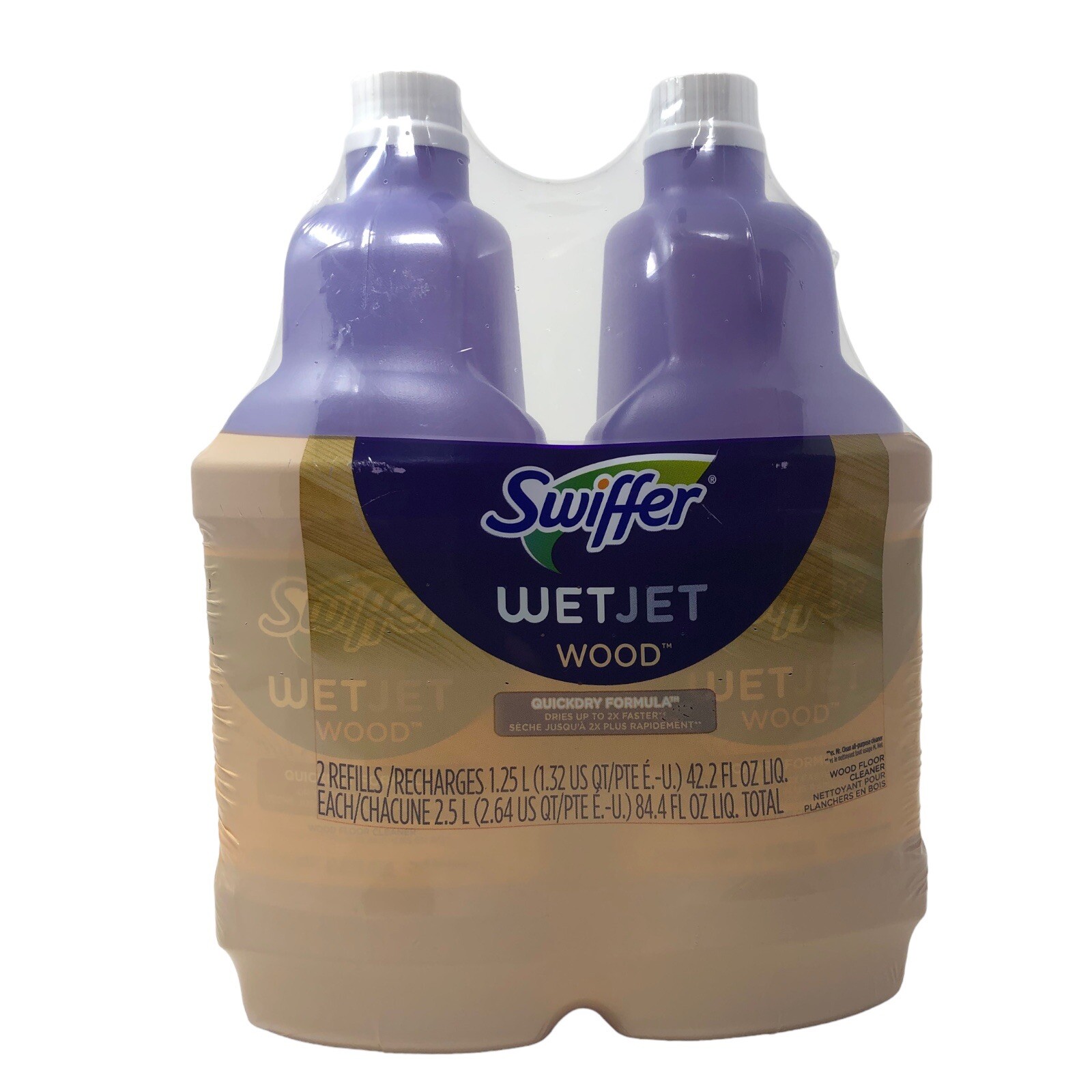 Swiffer WetJet Liquid Wood Cleaner Solution, Quickdry Formula, 1.25L (2 Pack)