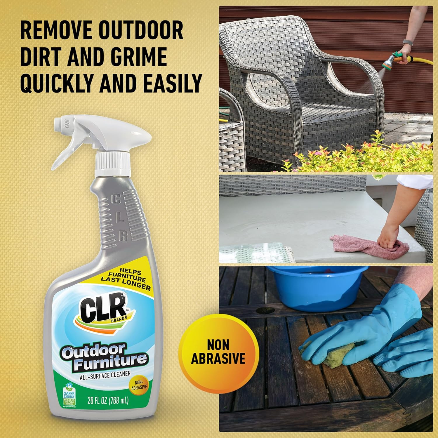 Outdoor Furniture Cleaner, Multi-Surface, 26 Ounce Spray Bottle (Packaging May V