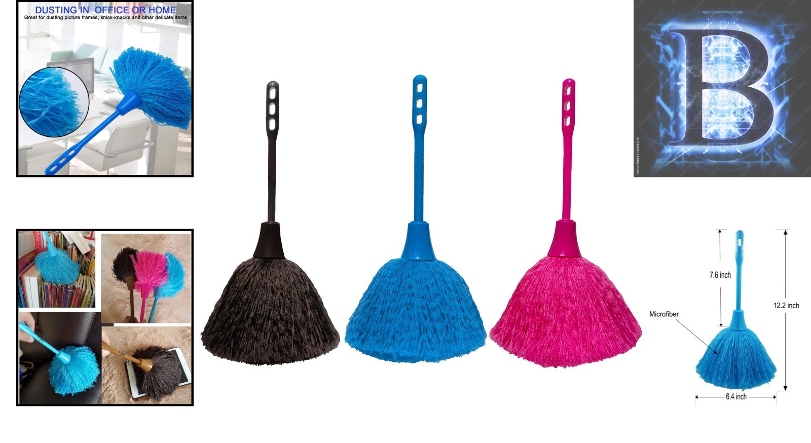 Versatile 3-Pack Microfiber Hand Grips for Gentle Dusting on Delicate Surfaces
