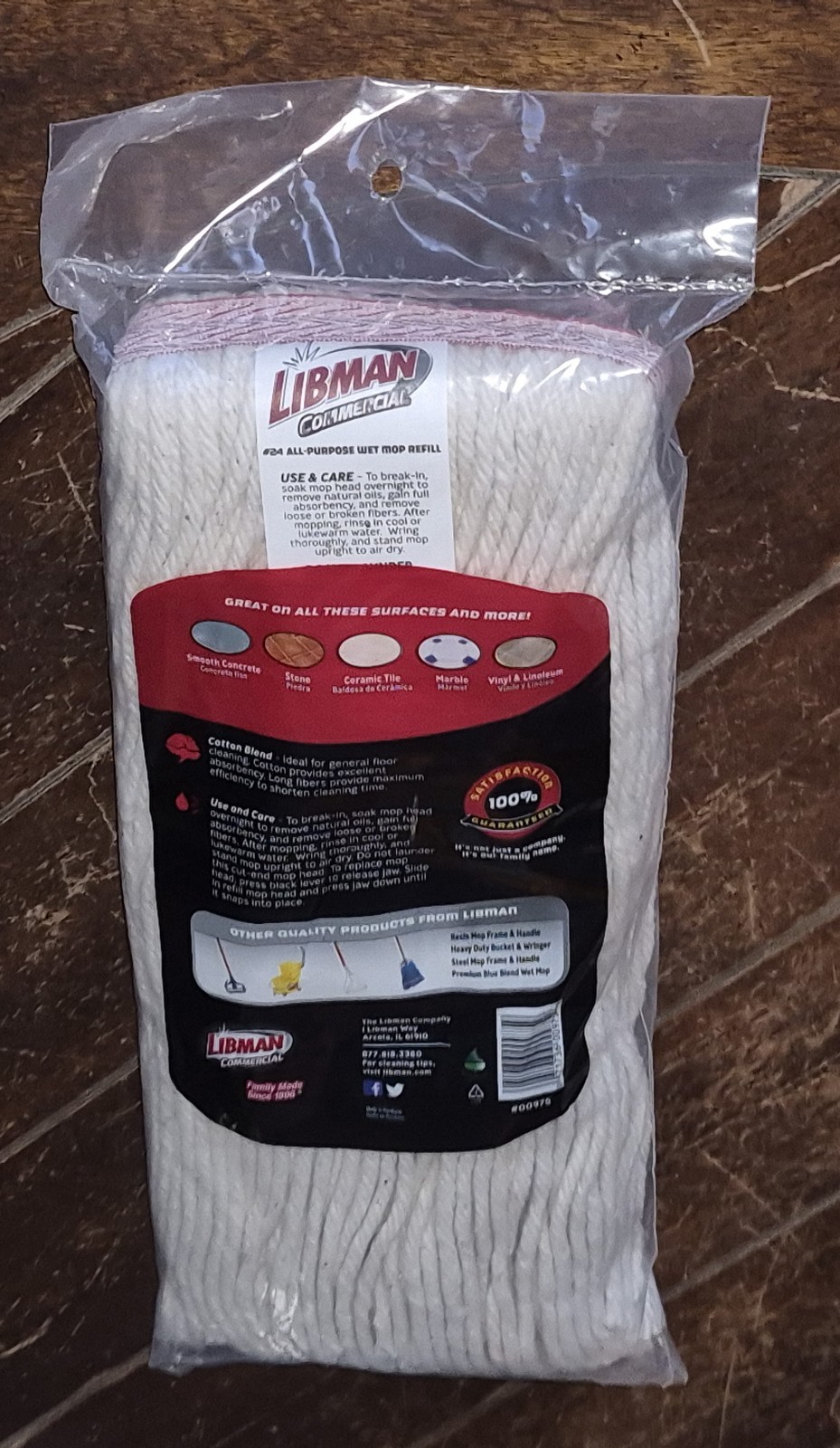 LIBMAN Commercial #24 All – Purpose Wet Mop Refill *Tight Twist Yarn* #00975