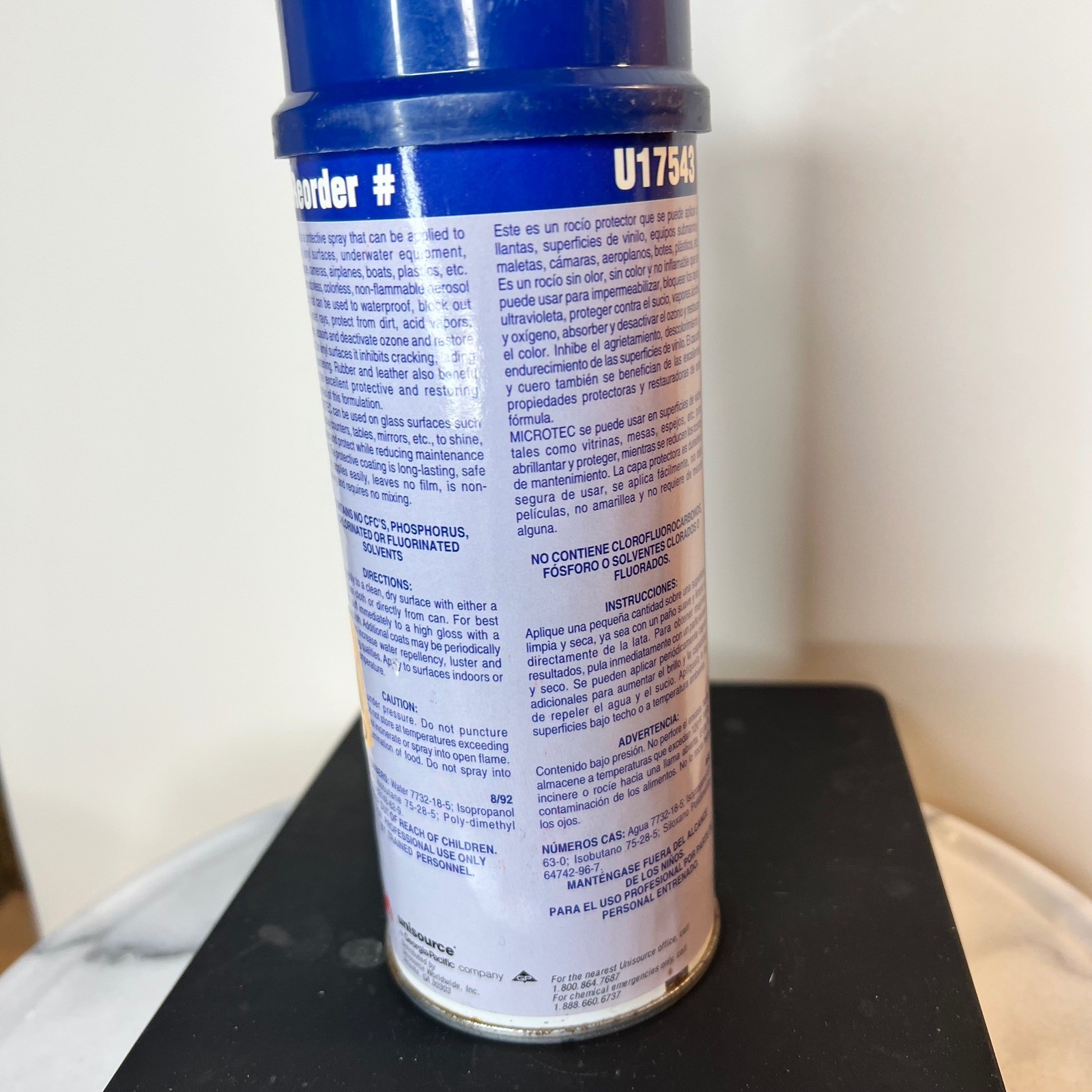 Unisource Allstar Microtec Glass and Plastic Cleaner Protectant 15oz U17543 Spra