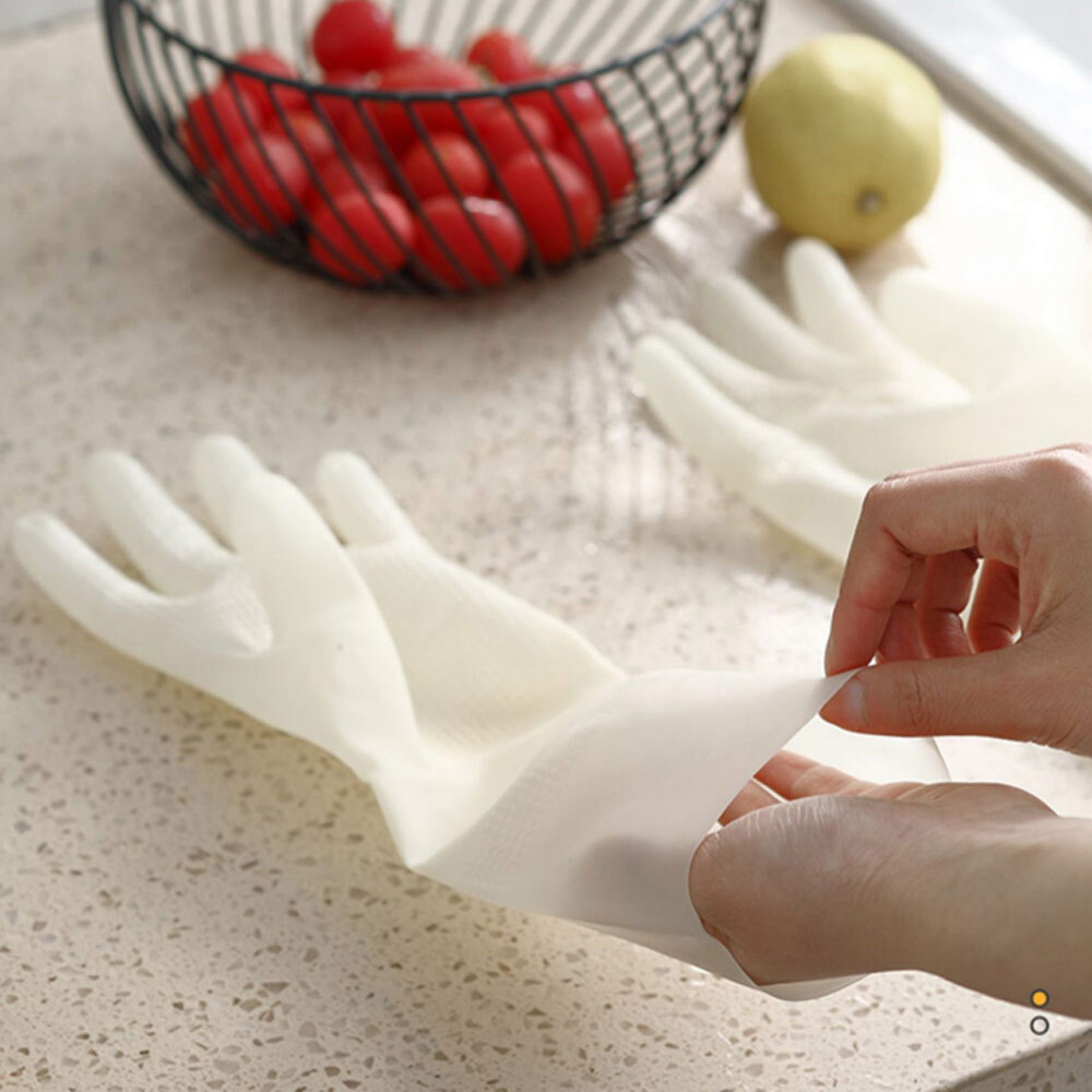 Food Grade Durable Non-slip Gloves Kitchen Household Cleaning Waterproof 2 pairs