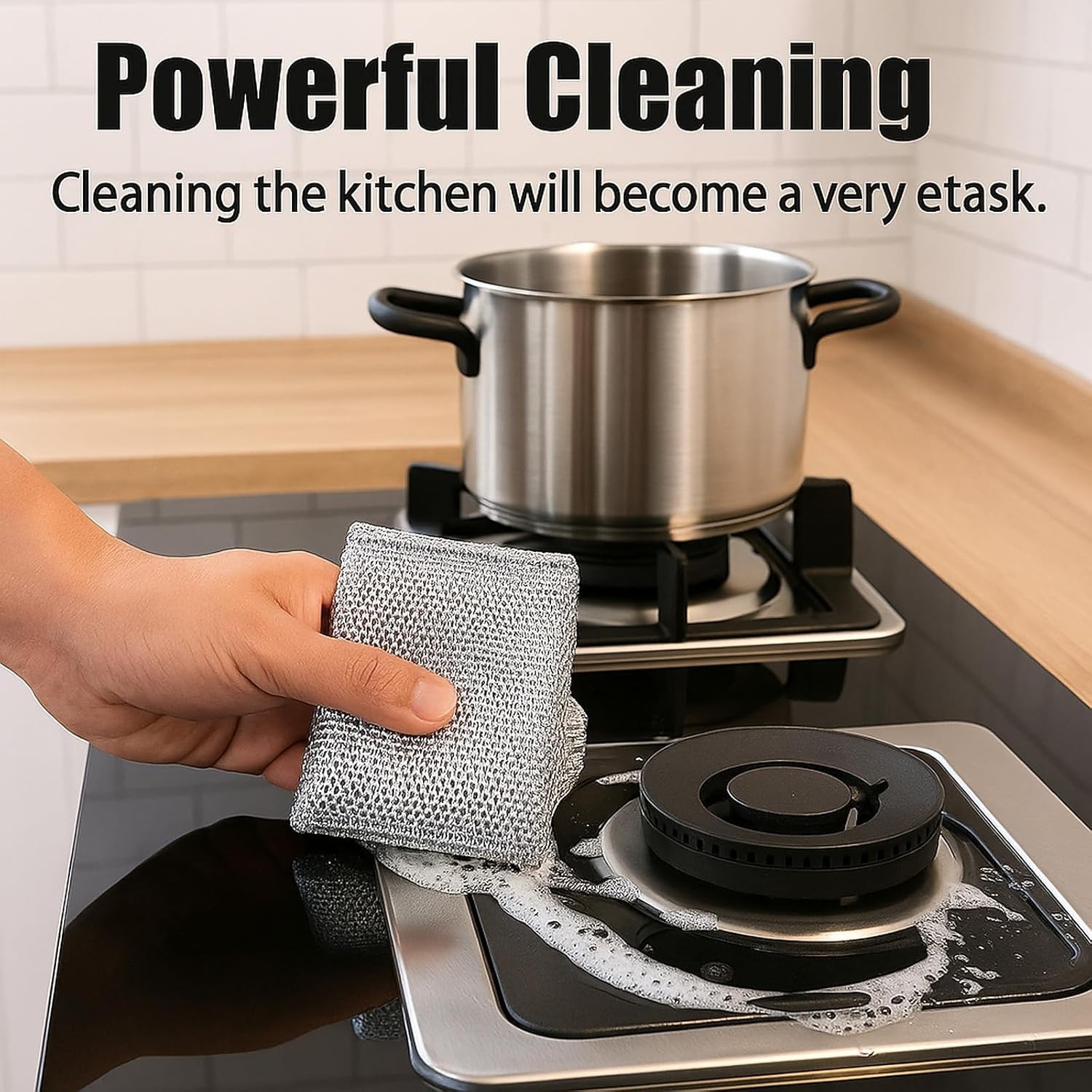 Odor-Free 3-Layer Stainless Steel Scouring Pad – 6PCS, For Effortless Cleaning