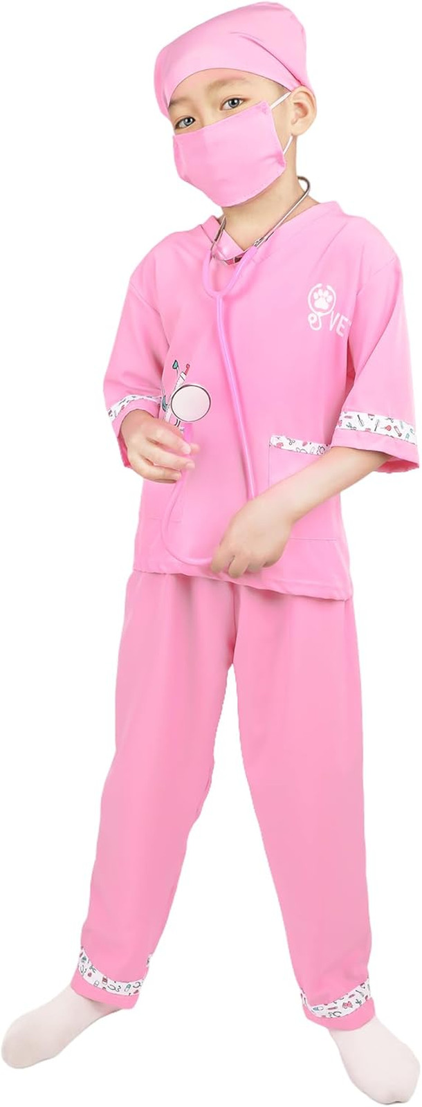 Kids Veterinarian Costume, Kids Doctor Vet Costume Outfit Pretend Play Dress up