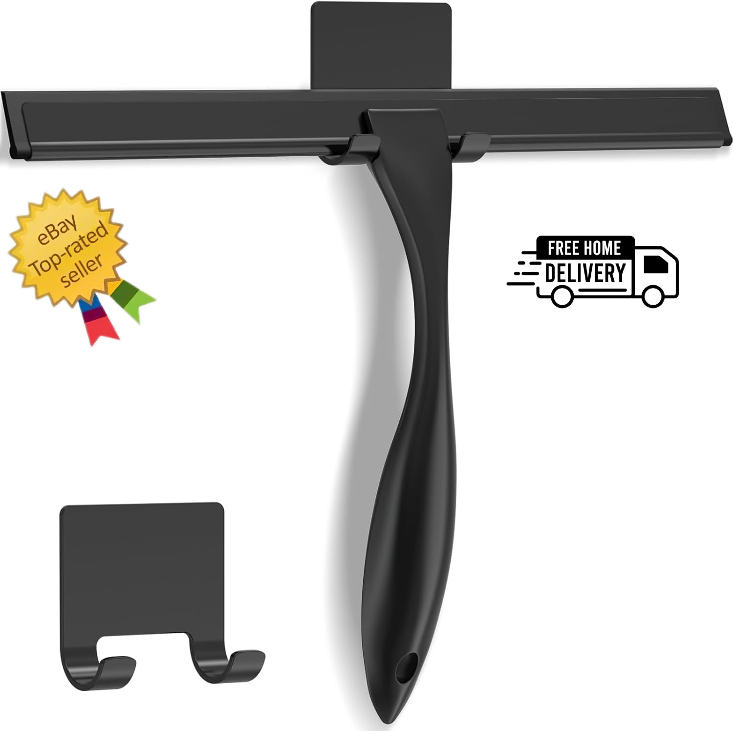 All-Purpose Stainless Steel Shower Squeegee for Shower Glass Door with Adhesive