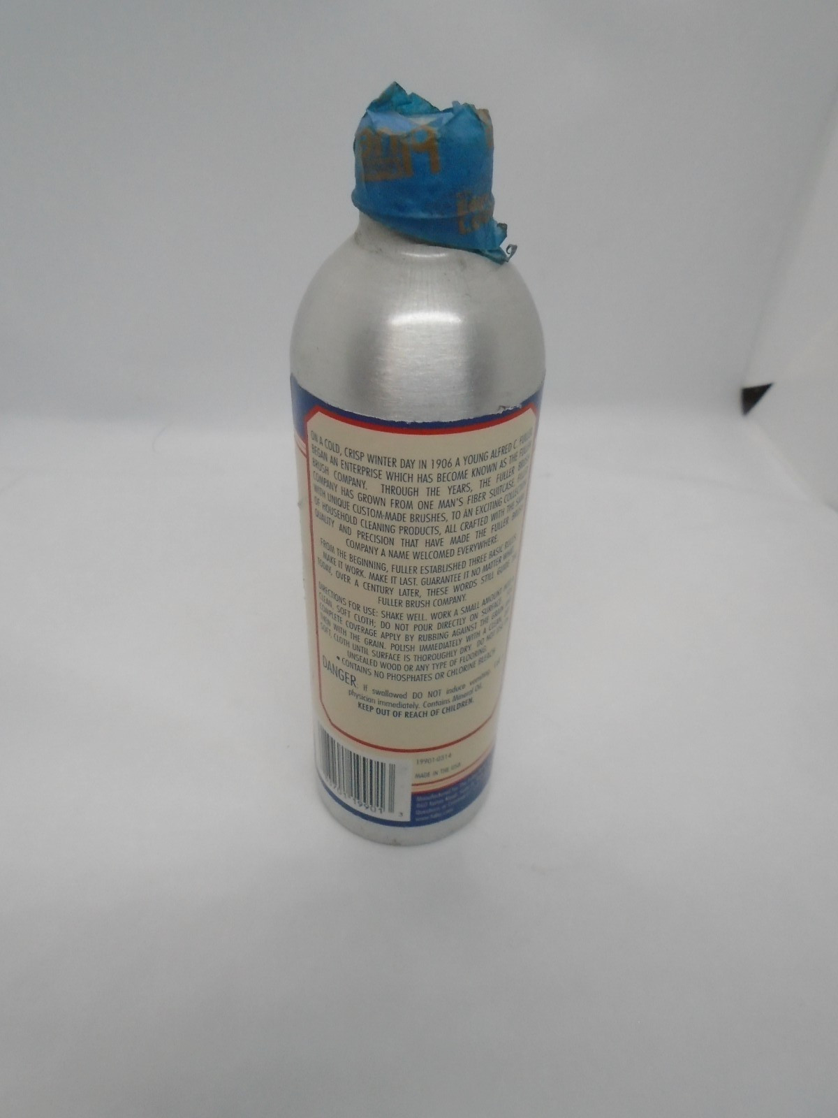 Fuller Brush Wood Polish 10 oz Vintage Aluminum Bottle Full Bottle