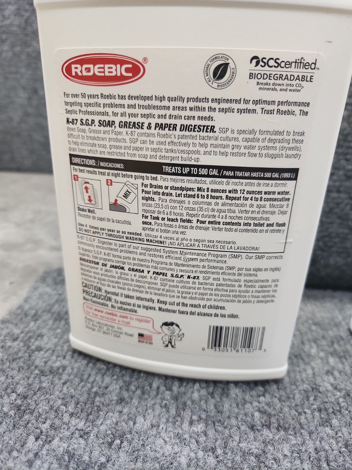 Roebic K-87 32oz SGP Soap Destroyer Digester Drain Septic Tank Cleaner – 2 Pack