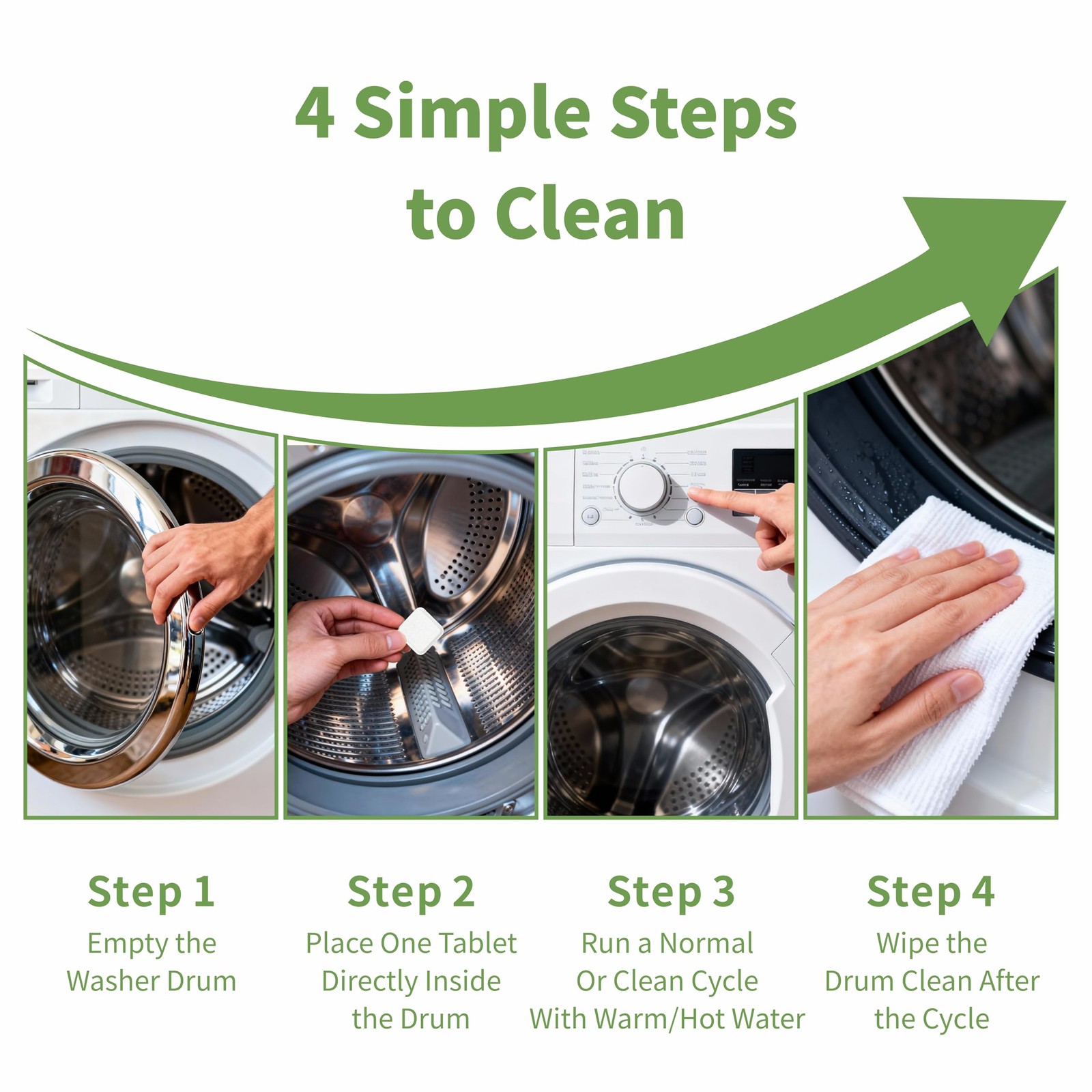 24 PCS Washing Machine Cleaner Tablets HE Front Top Load Washer Odor Remover