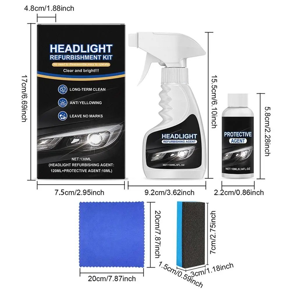 Q4 Headlight Restoration,Fullofcarts Headlight Cleaner,Headlight Restoration Kit