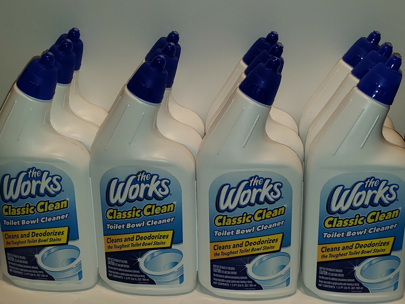 Lot Of 24 Toilet Bowl Cleaner, The Works 24 fl oz x 24 Bottles