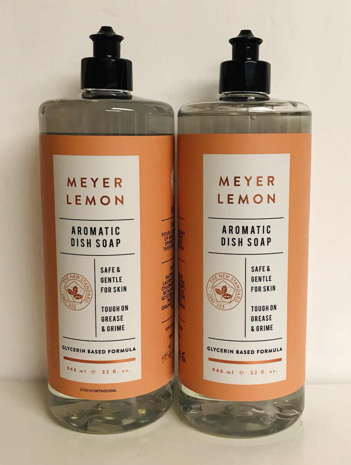 2 Bottles Home & Body Meyer Lemon Aromatic Dish Soap 32 fl oz Each