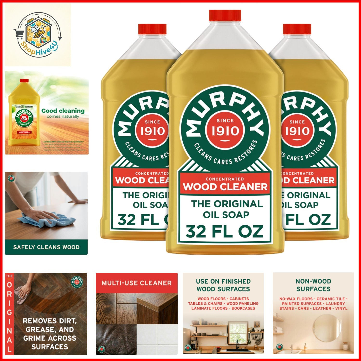 Oil Soap Concentrated Formula, Wood Cleaner, No-Rinse Floor Cleaner, Citronel…
