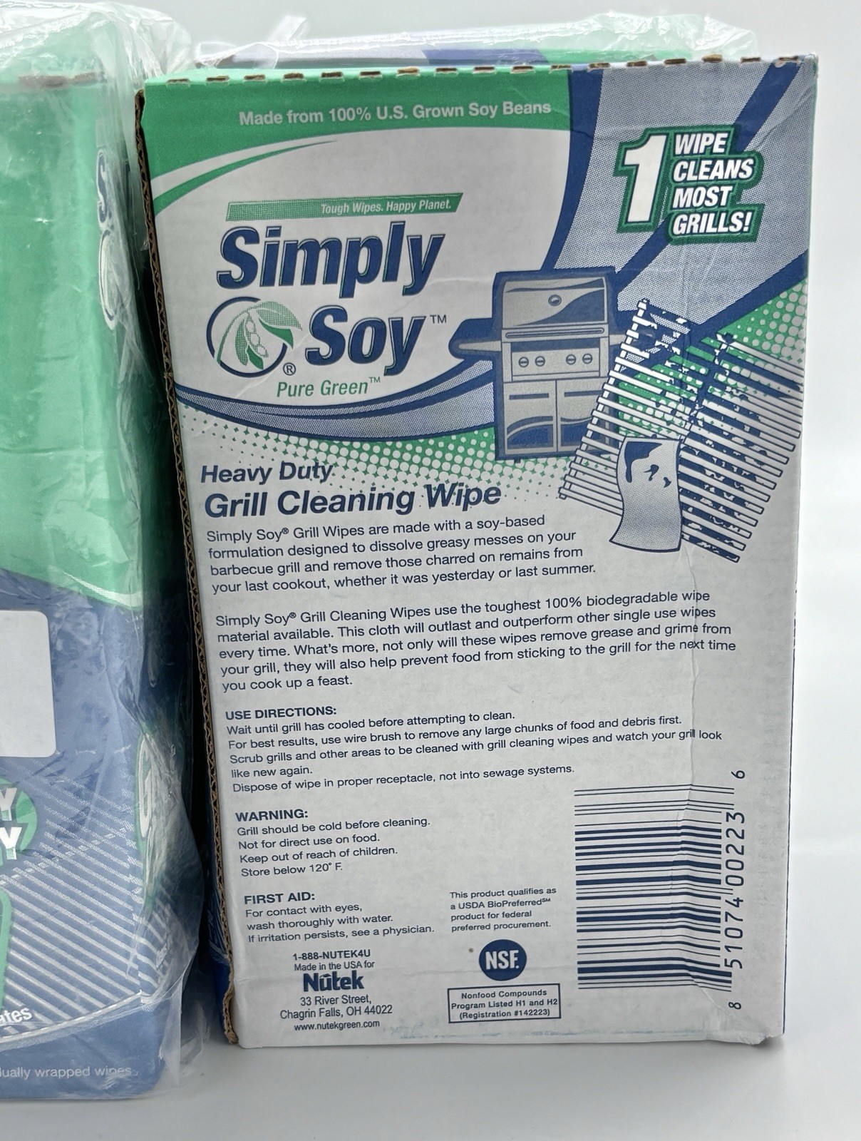 Simply Soy Grill Cleaning Wipes Heavy Duty Biodegradable Grill Grate Cleaner 12x