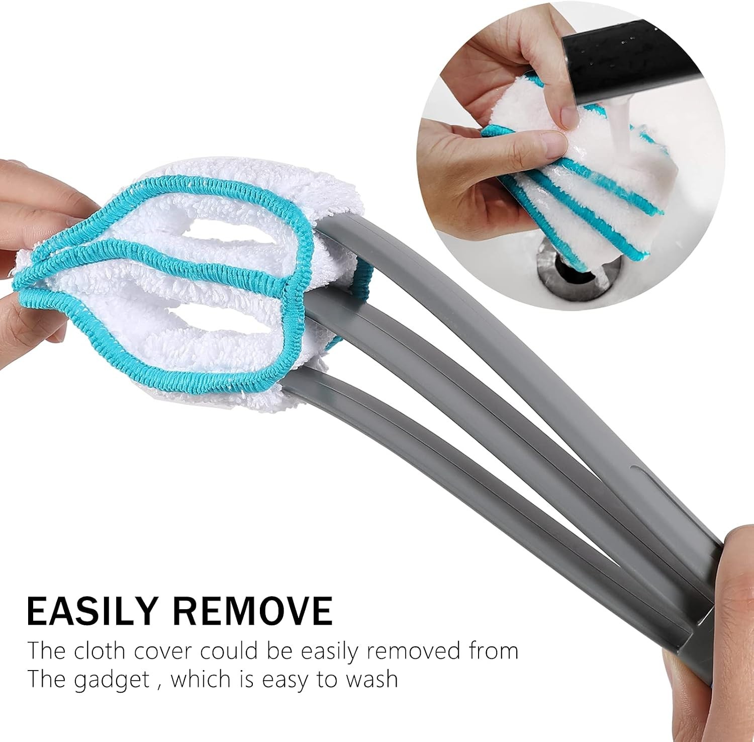 Efficient Window Cleaner Duster with 5 Washable Microfiber Sleeves – 10″ Long