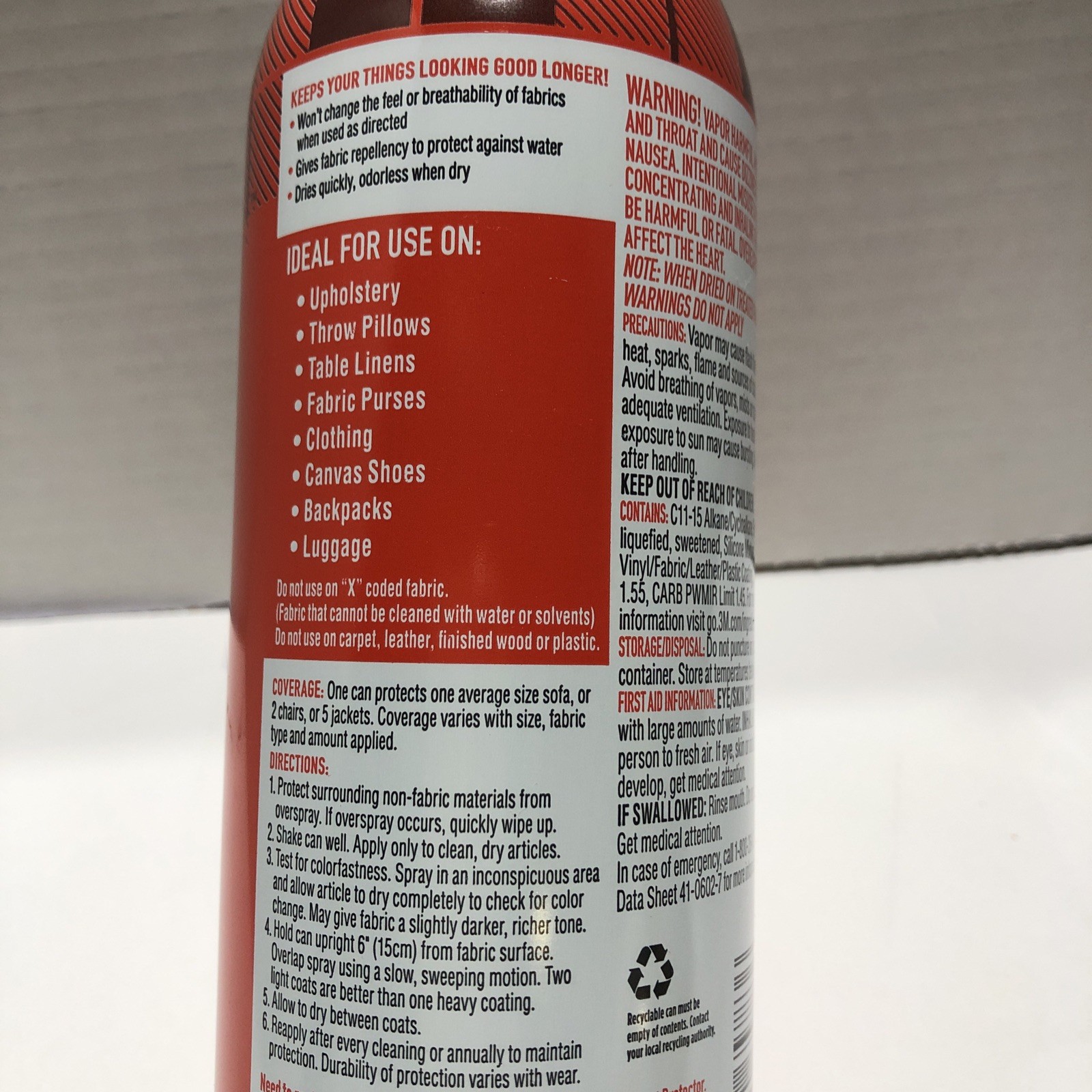 3M Scotchgard Fabric Water Shield Fabric Protector Upholstery & Apparel 10oz New