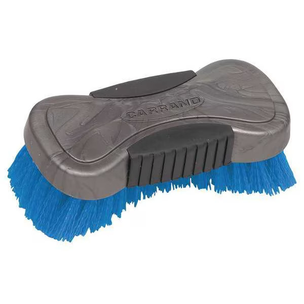 Carrand 1 in W Tire Brush, 6 in L Handle, 6 in L Brush, Blue, Rubber, 6 in L