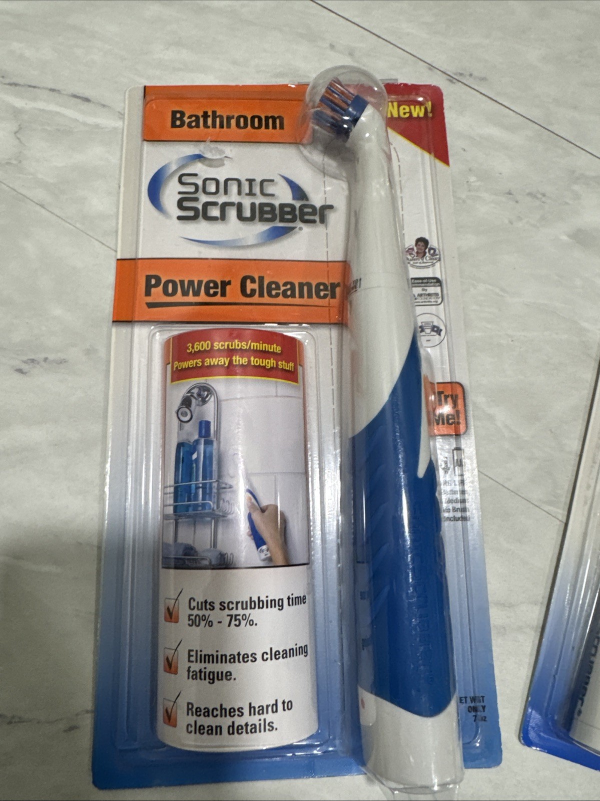 Sonic Scrubber Power Cleaner Plus & Interchangeable Brushes 4 Pack Bathroom New