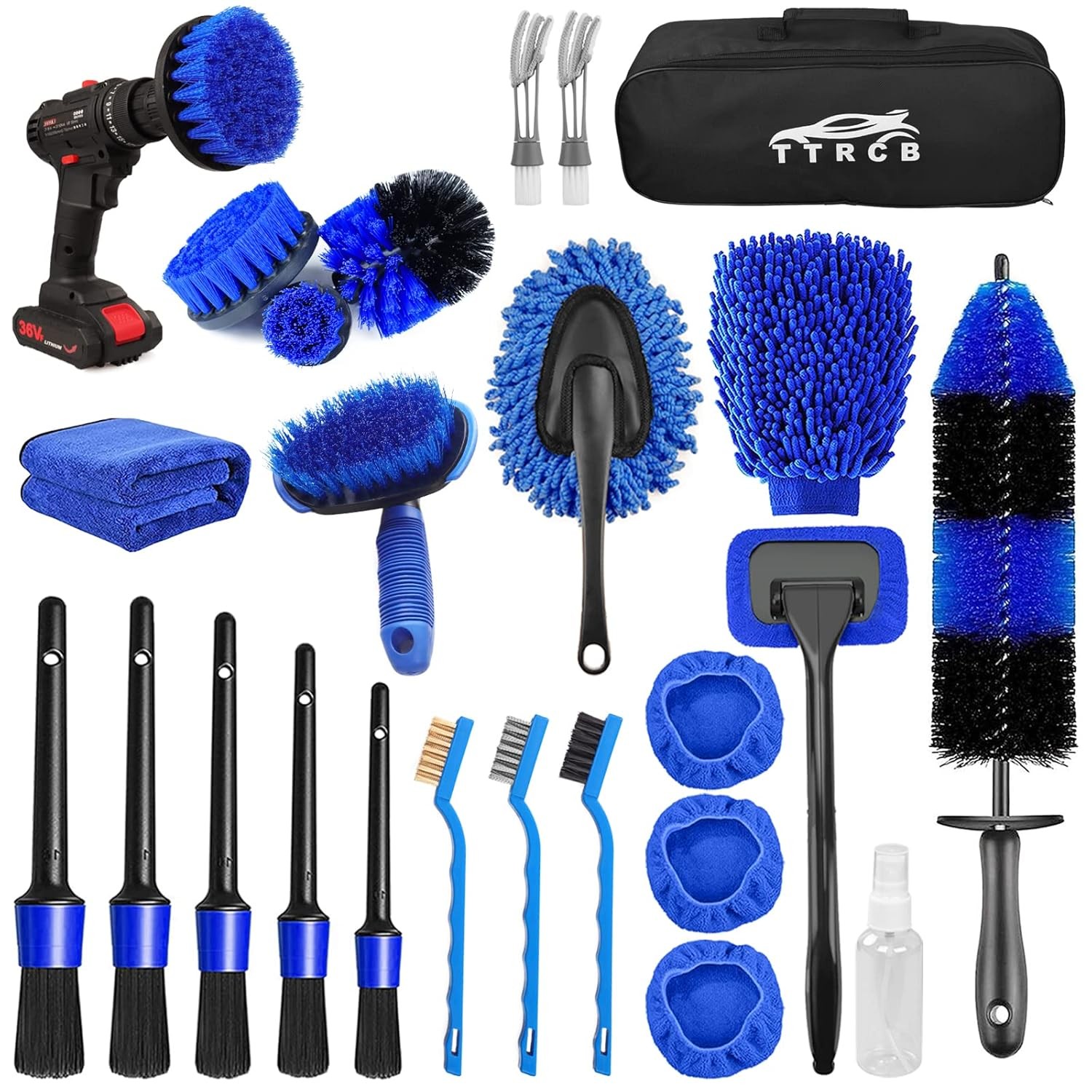 26Pcs Car Detailing Brush Set, Car Detailing Kit with Brushes, Car Cleaning