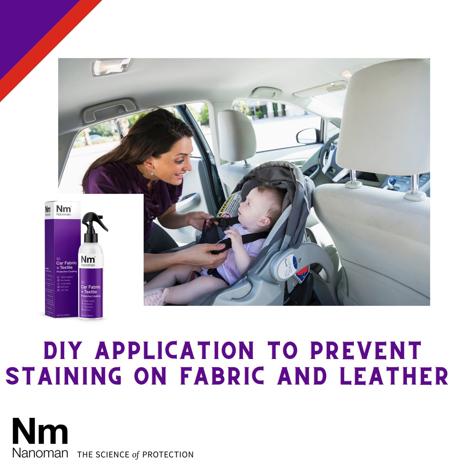 NANOMAN Protect Car Seats from Spills & Stains Fabric & Upholstery Protector …