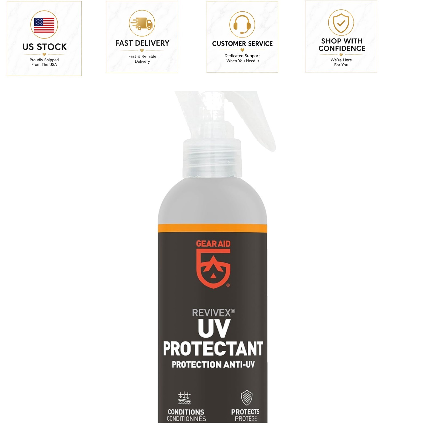 4 Oz Multipurpose UV Conditioner Spray – Protects Gear from Sun Damage