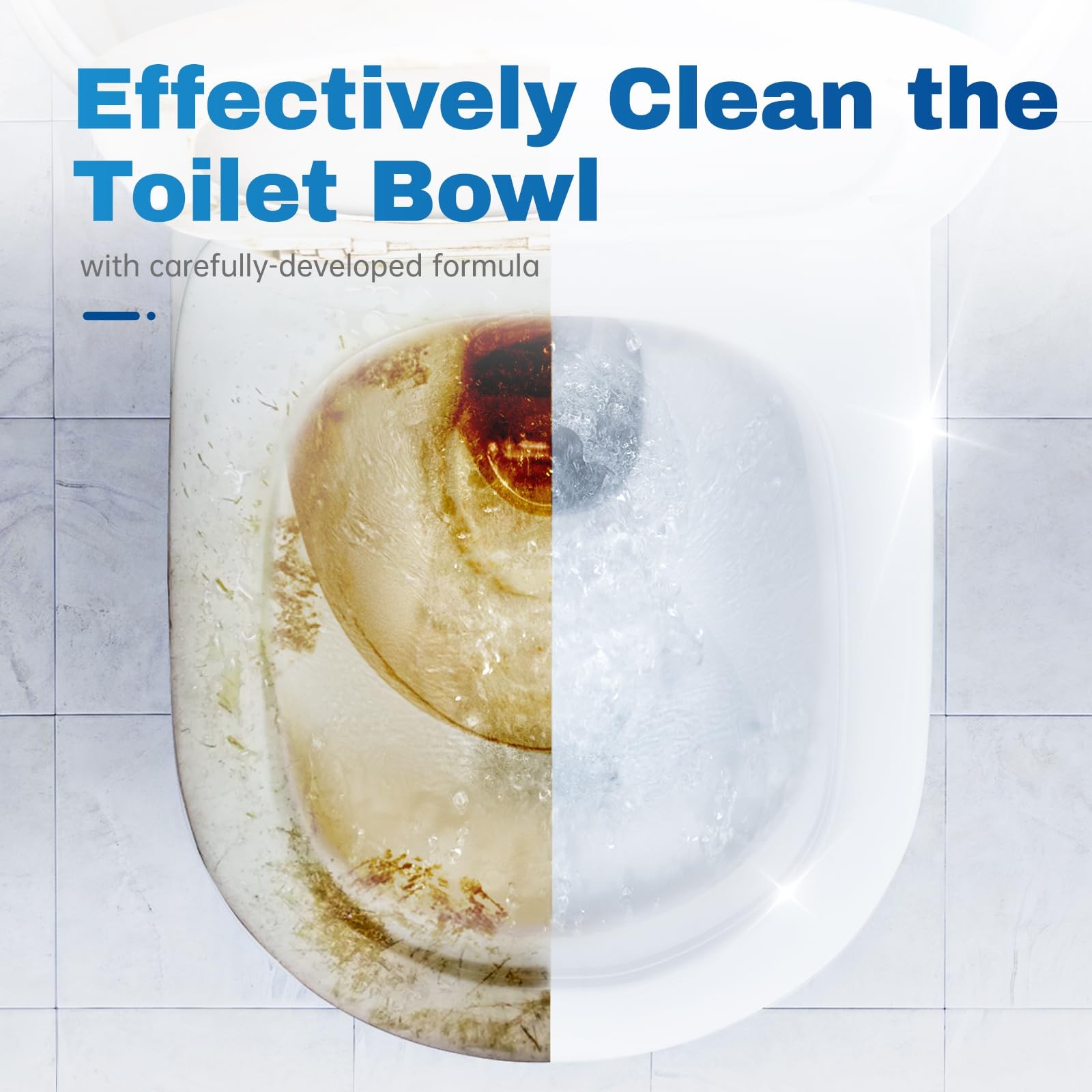 Toilet Bowl Cleaner Tablets 12 Pack Automatic Descaling Deodorizing Heavy Duty