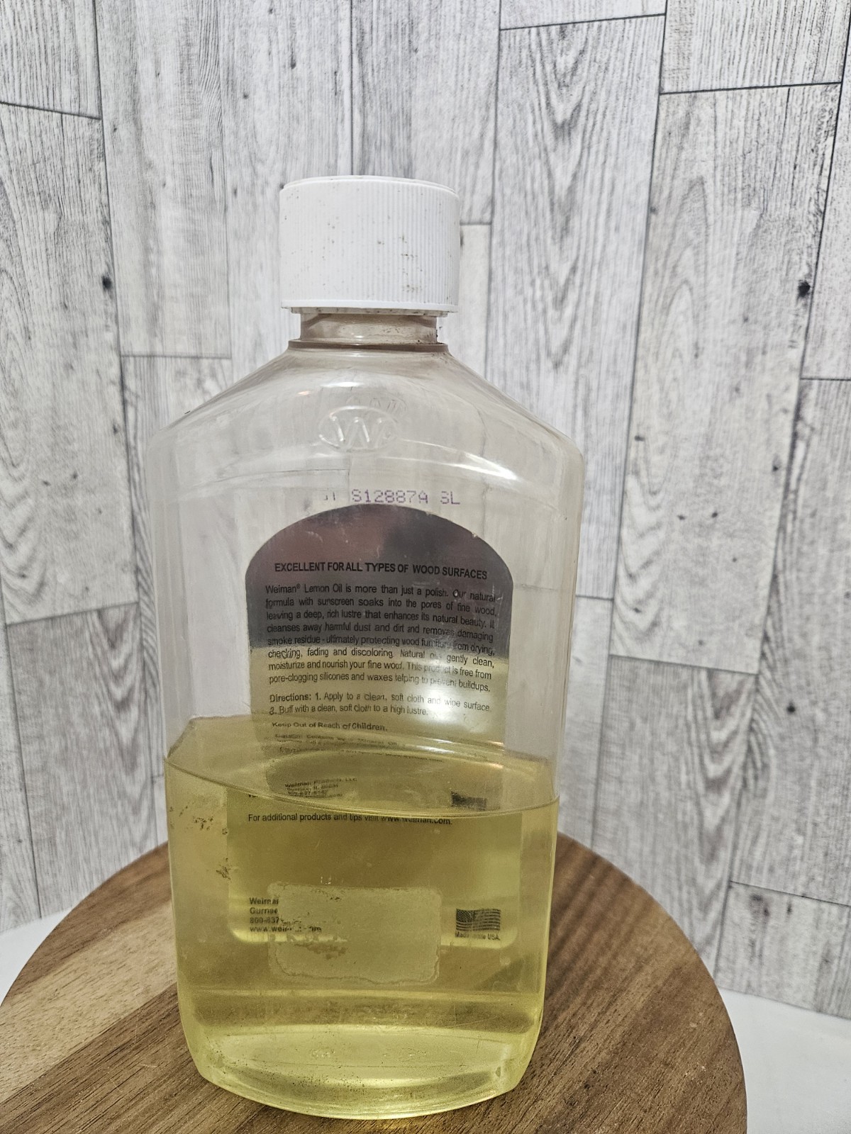VTG Weiman Lemon Oil Furniture Wood Polish with Sunscreen 16 Oz Approx 40% Full
