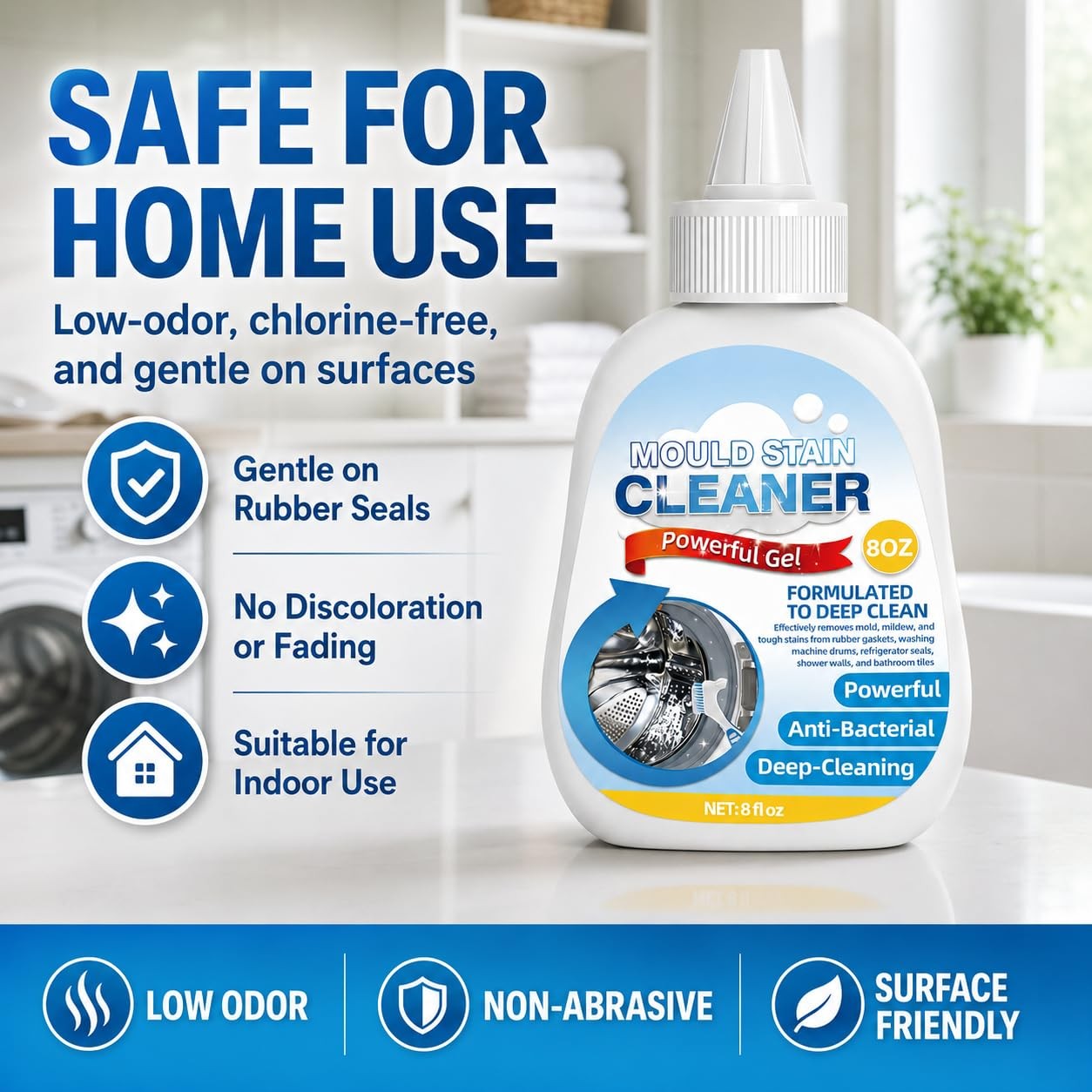 Housemold Stain Remover Gel for Washing Machine & Bathroom – Low Odor Remover…