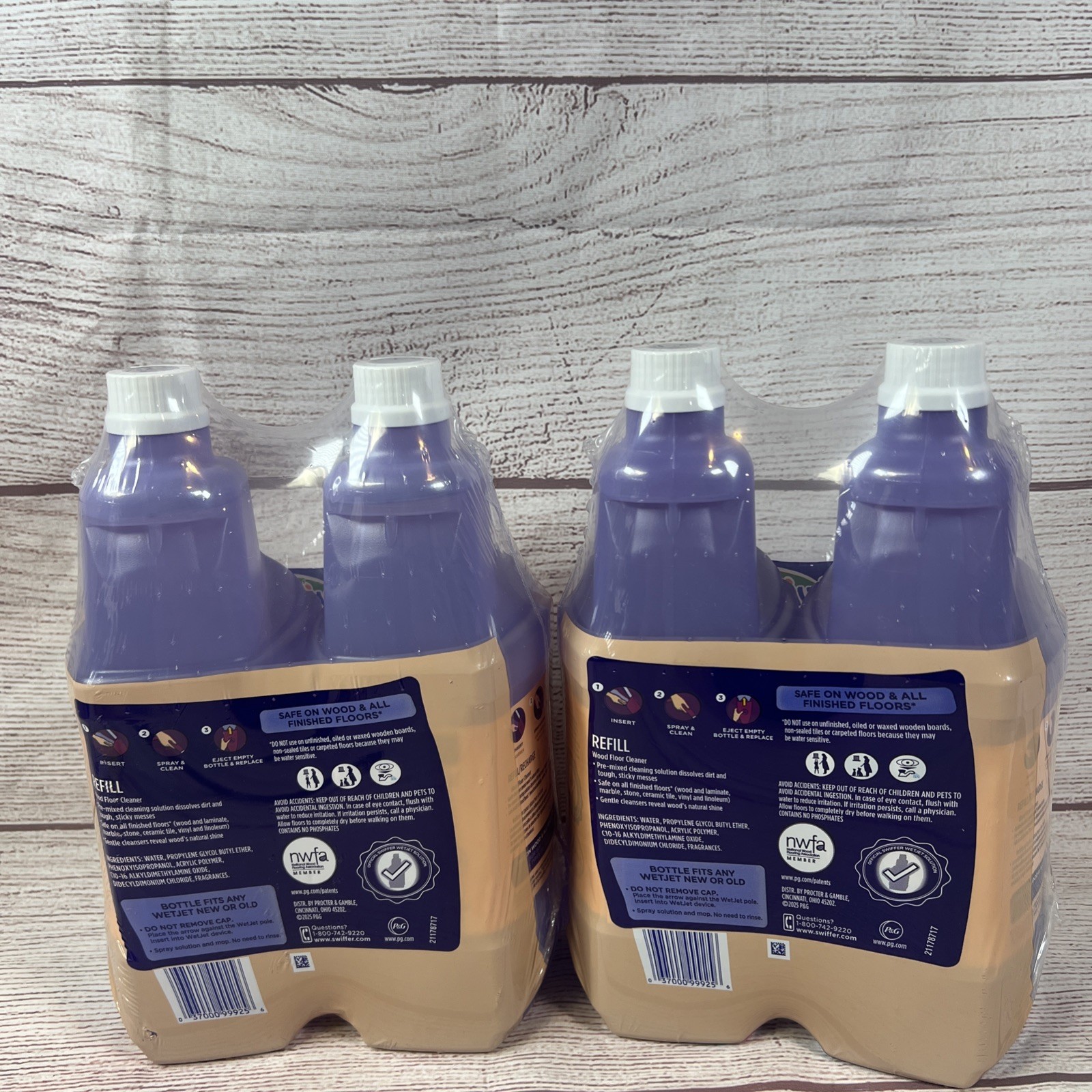 Swiffer Wetjet Wood Floor Cleaner Solution Refill, 42.2 Oz – 4 Pack Bundle!