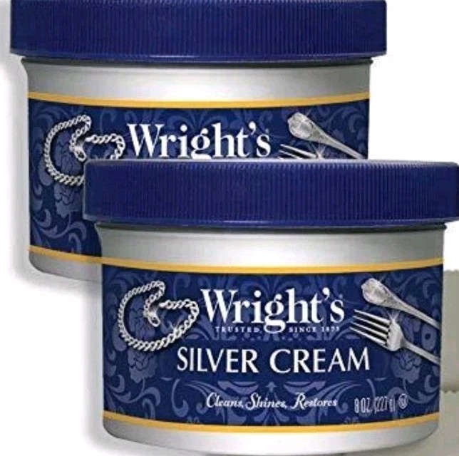 2 PACK Wright’s Silver Cleaner and Polish Cream 8 Ounce