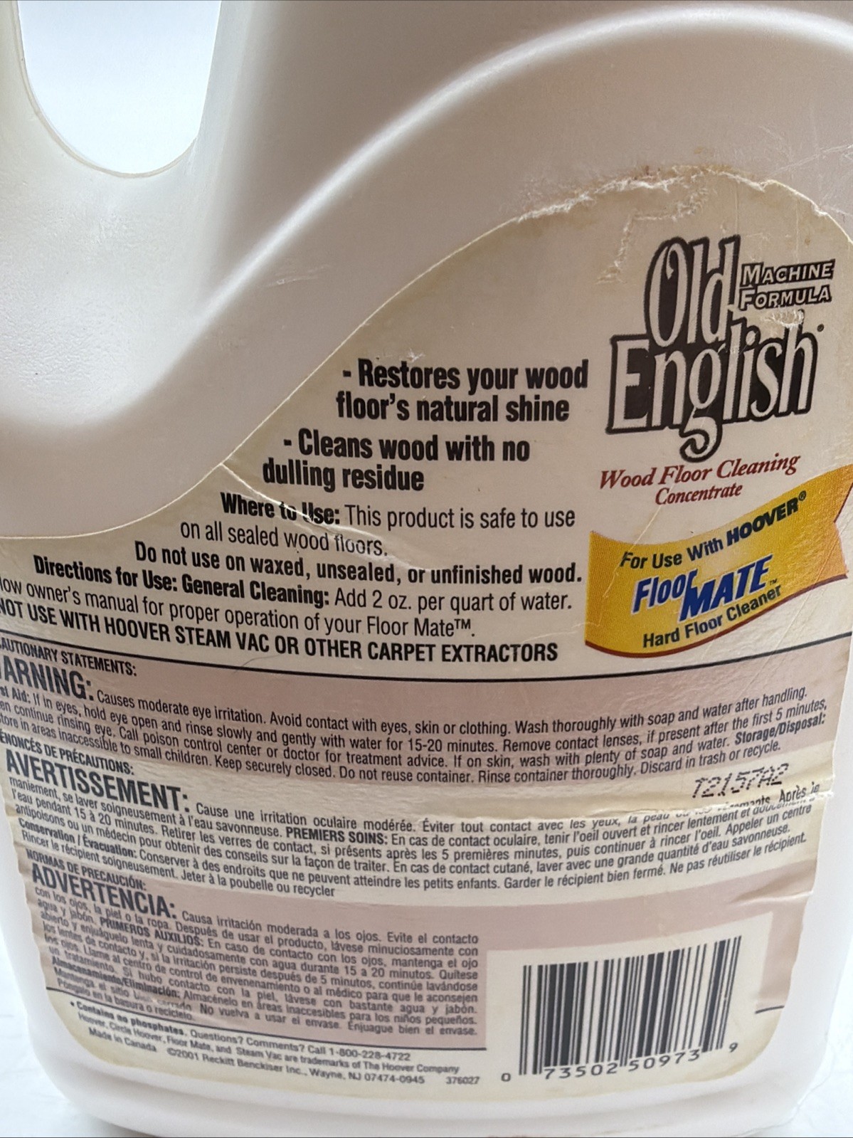 NOS Hoover Old English Floormate Machine Formula Wood Floor Cleaner 32oz DISCOUN