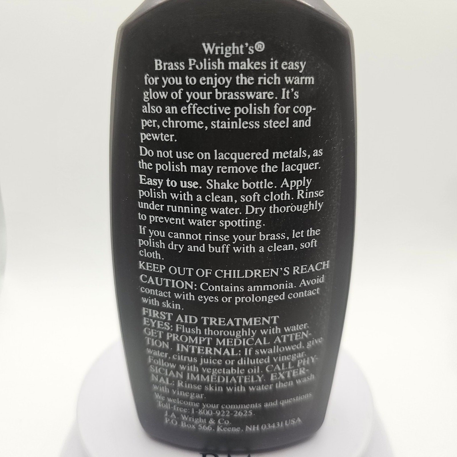 Wright’s All Purpose Brass Polish for Brass Copper Chrome Bronze Pewter 8oz USED