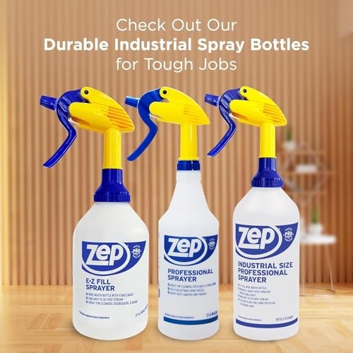 Zep Professional Spray Bottle 32 oz Heavy Duty Refillable 3 Pack Adjustable Nozz