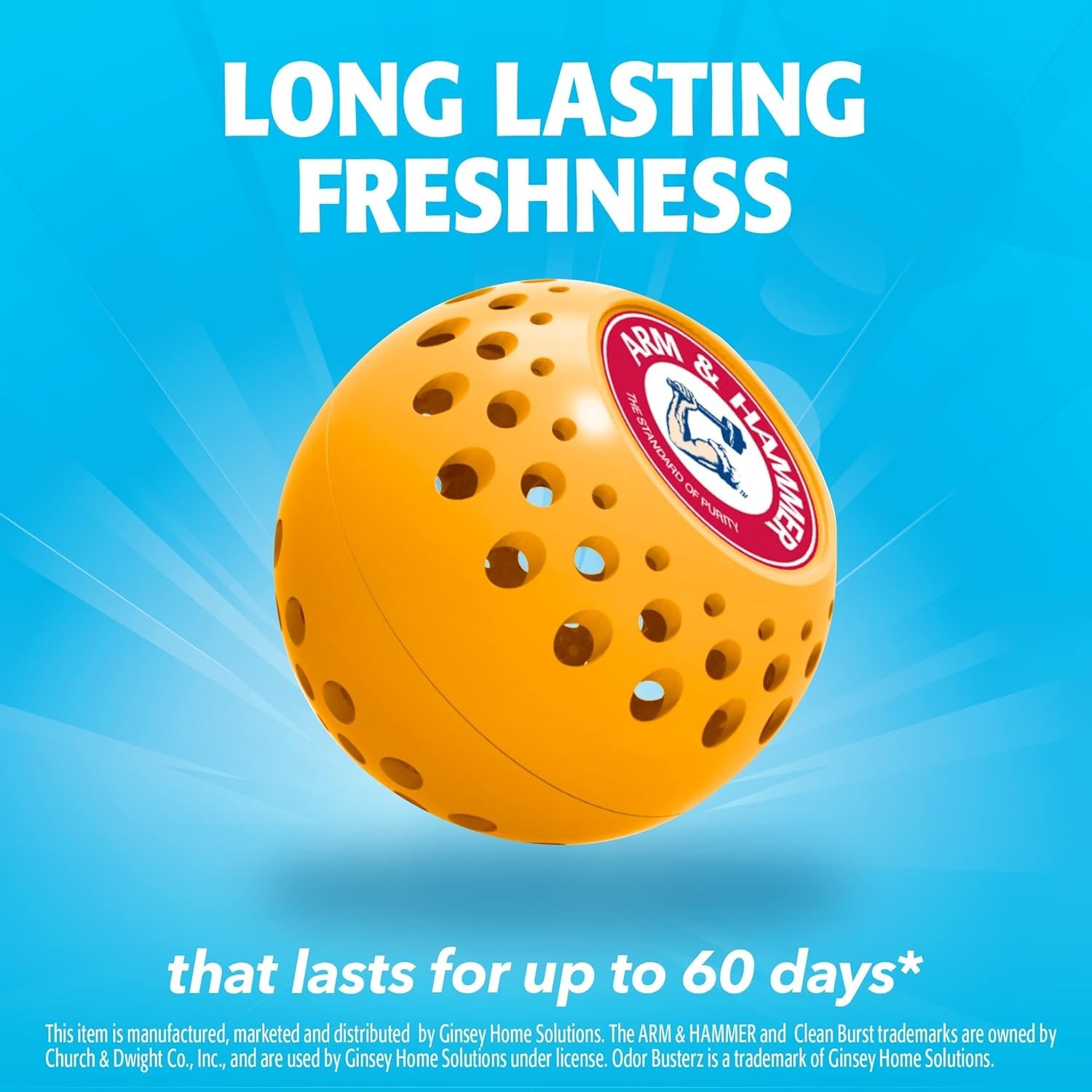 Arm & Hammer Odor Busterz – 3-Pack Clean Burst Deodorizing Balls, 60 Days Fresh