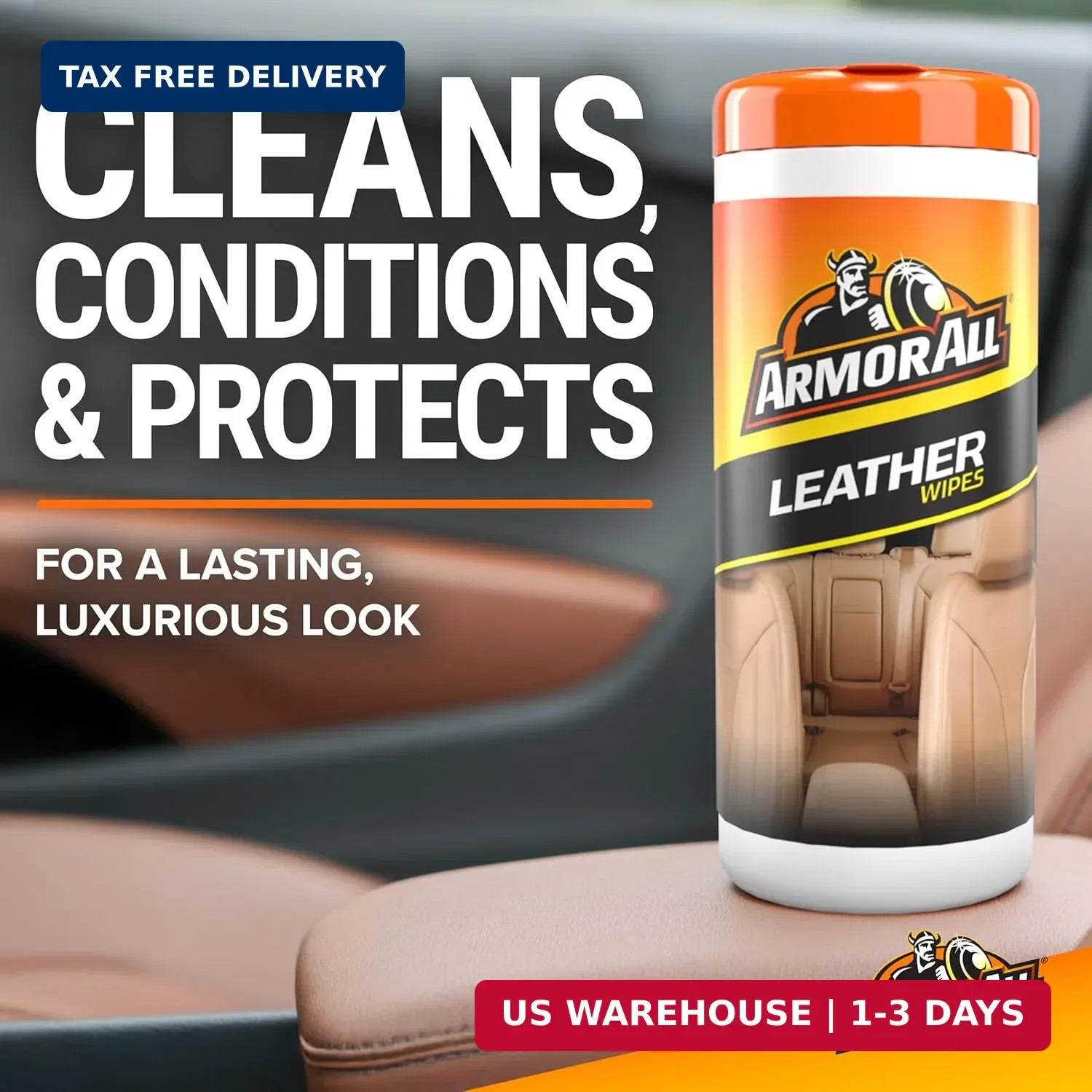Armor All Interior Cleaner Car Leather Wipes by , For Cleaning Cars, Trucks and