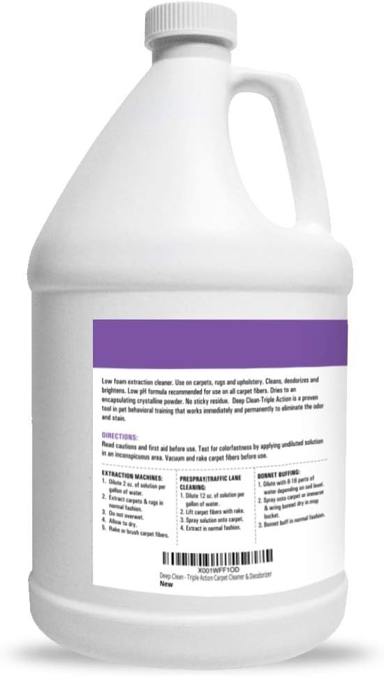 Professional Strength Deep Clean Gal. 3X Carpet Cleaner Solution & Deodorizer…