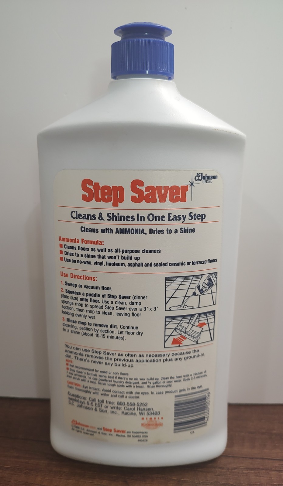 Johnson Wax Step Saver Clean & Shine Floor Care New Old Stock 1988 Vintage Prop