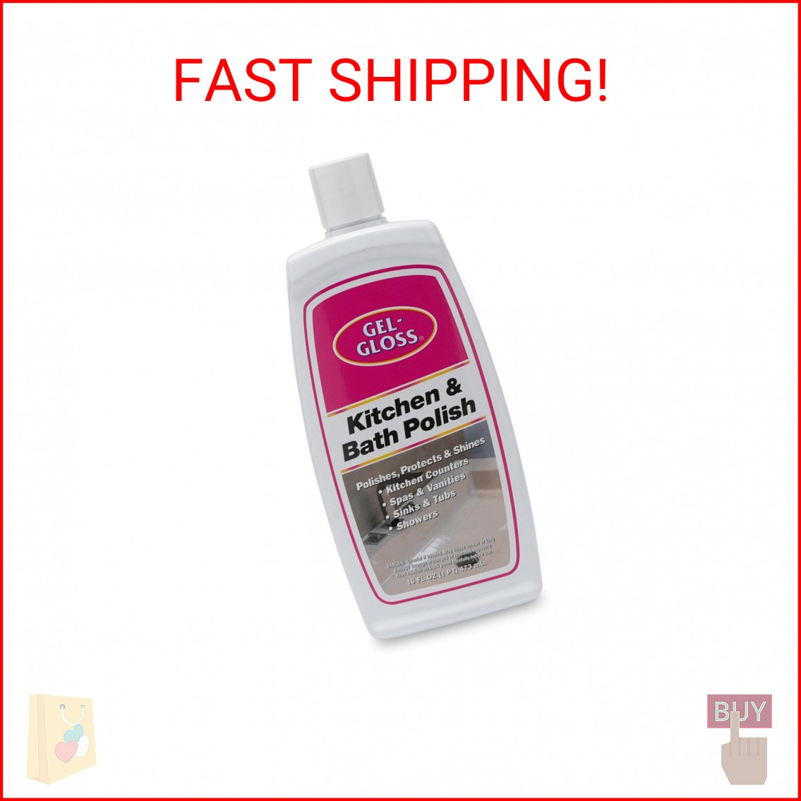 Gel-Gloss Home Kitchen & Bath Polish | Carnauba Cleaner Wax Formulation | Remove