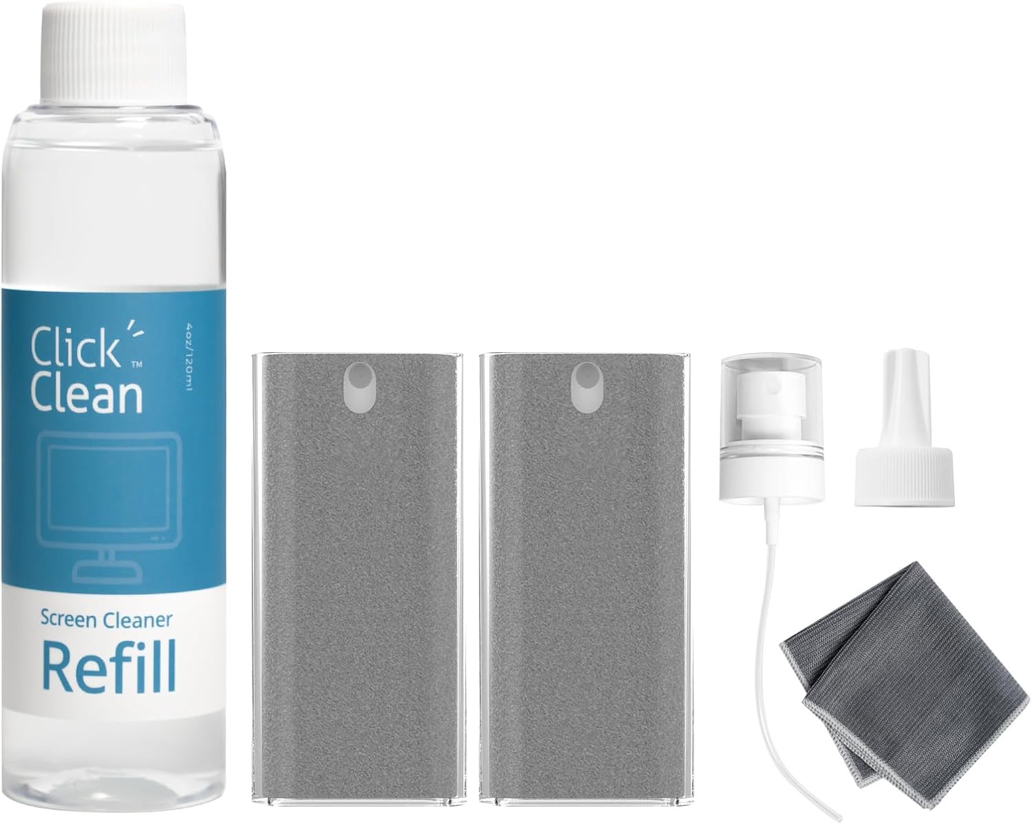 Screen Cleaner Refill Kits 4 oz Cleaner Refill & 1 Microfiber Cloth(7.8 x 7.8in